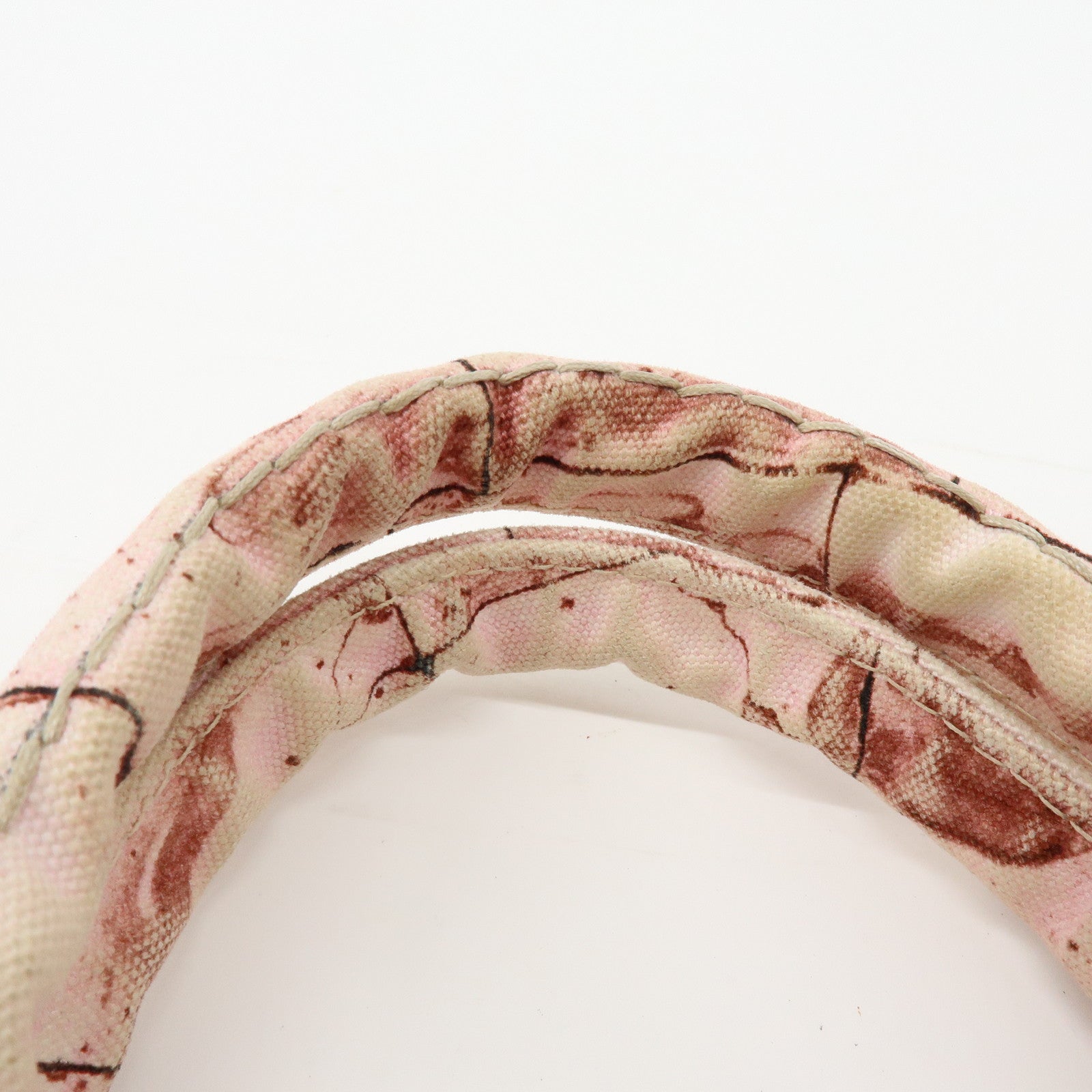 PRADA Canapa Large Triangle Logo Canvas Tote Bag Bordeaux B1872B