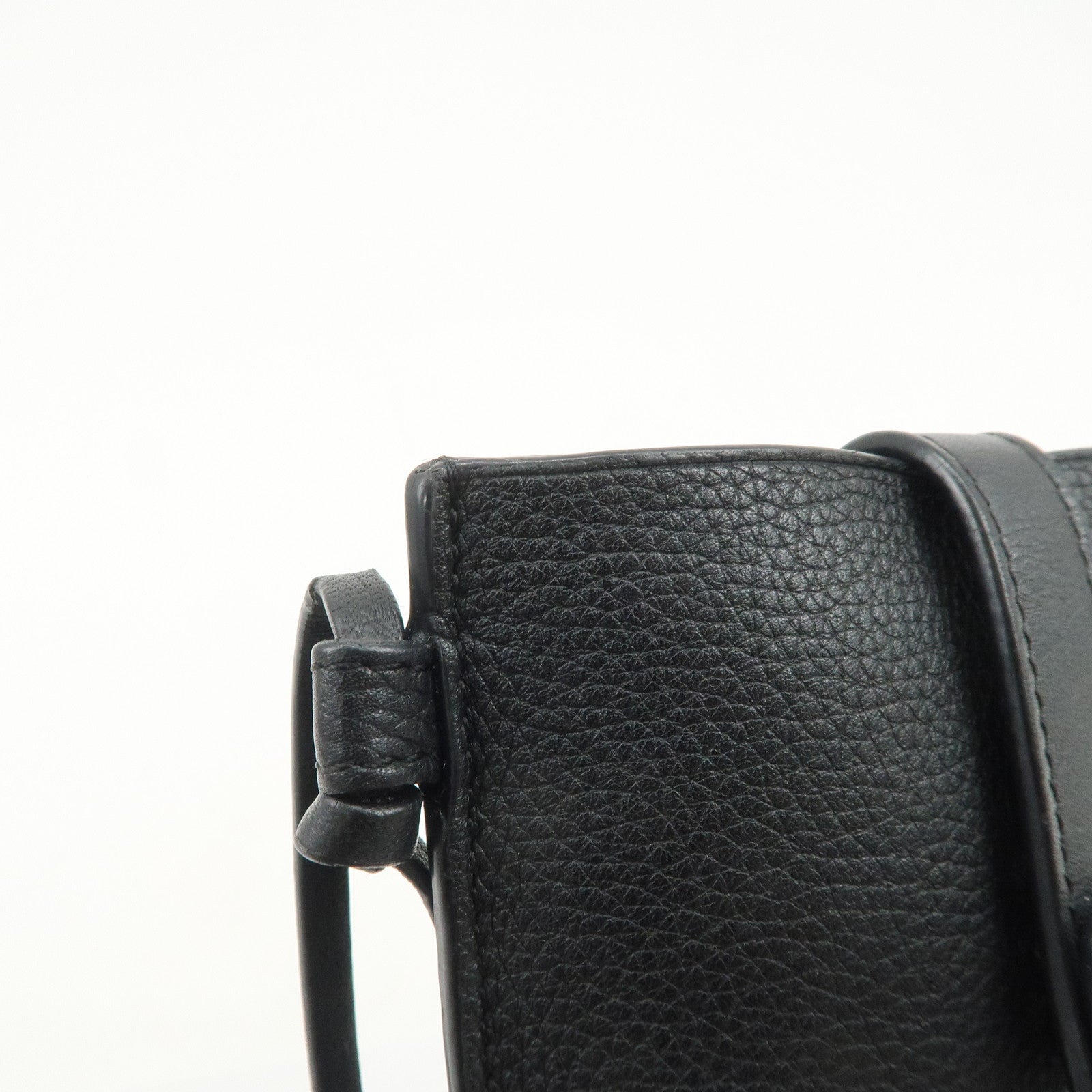 LOEWE Anagram Logo Calf Leather Shoulder Bag Crossbody Bag Black