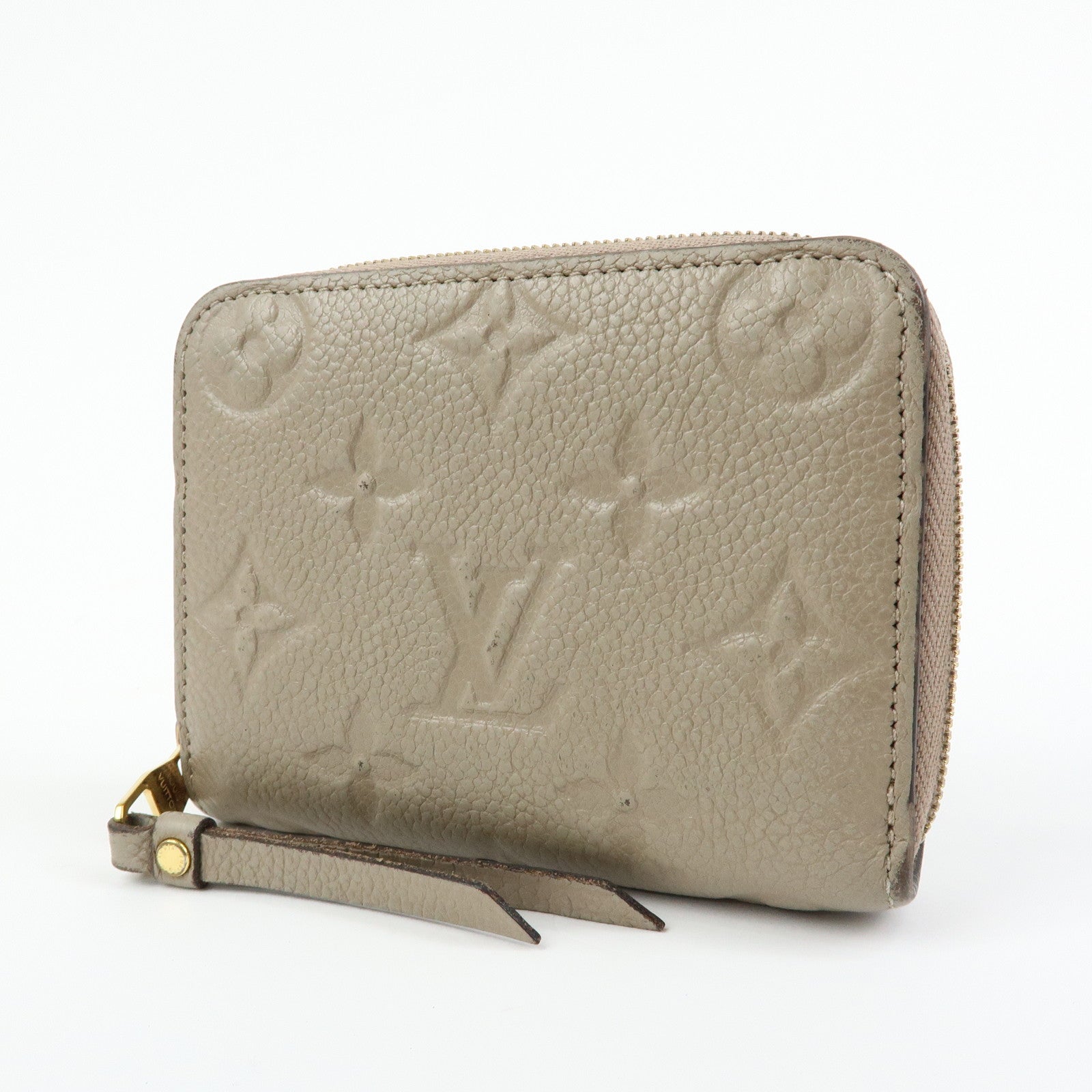 Louis Vuitton Monogram Empreinte Round Zippy Coin Case Beige M68696