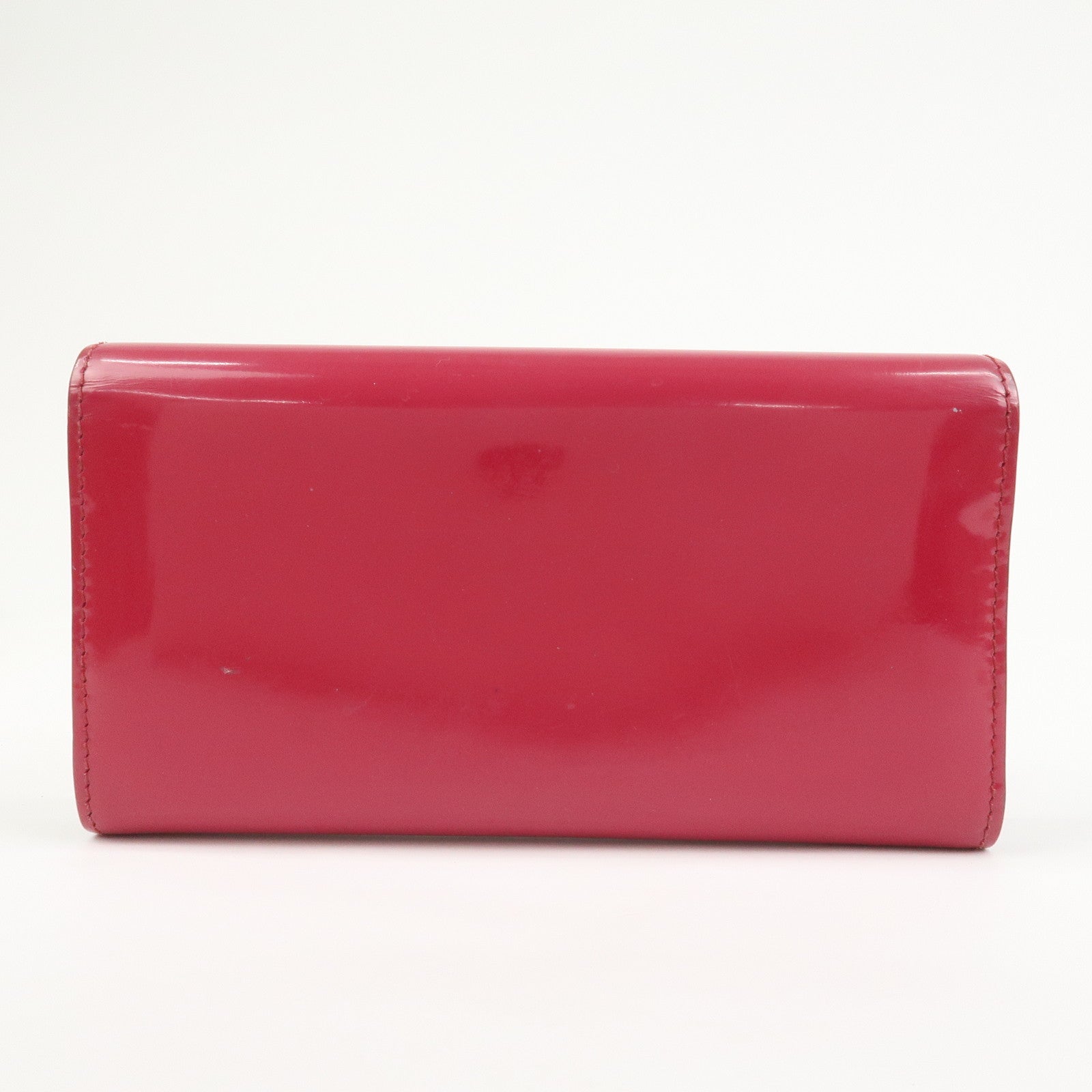 GUCCI Guccissima Interlocking G Patent Leather Wallet Pink 369663