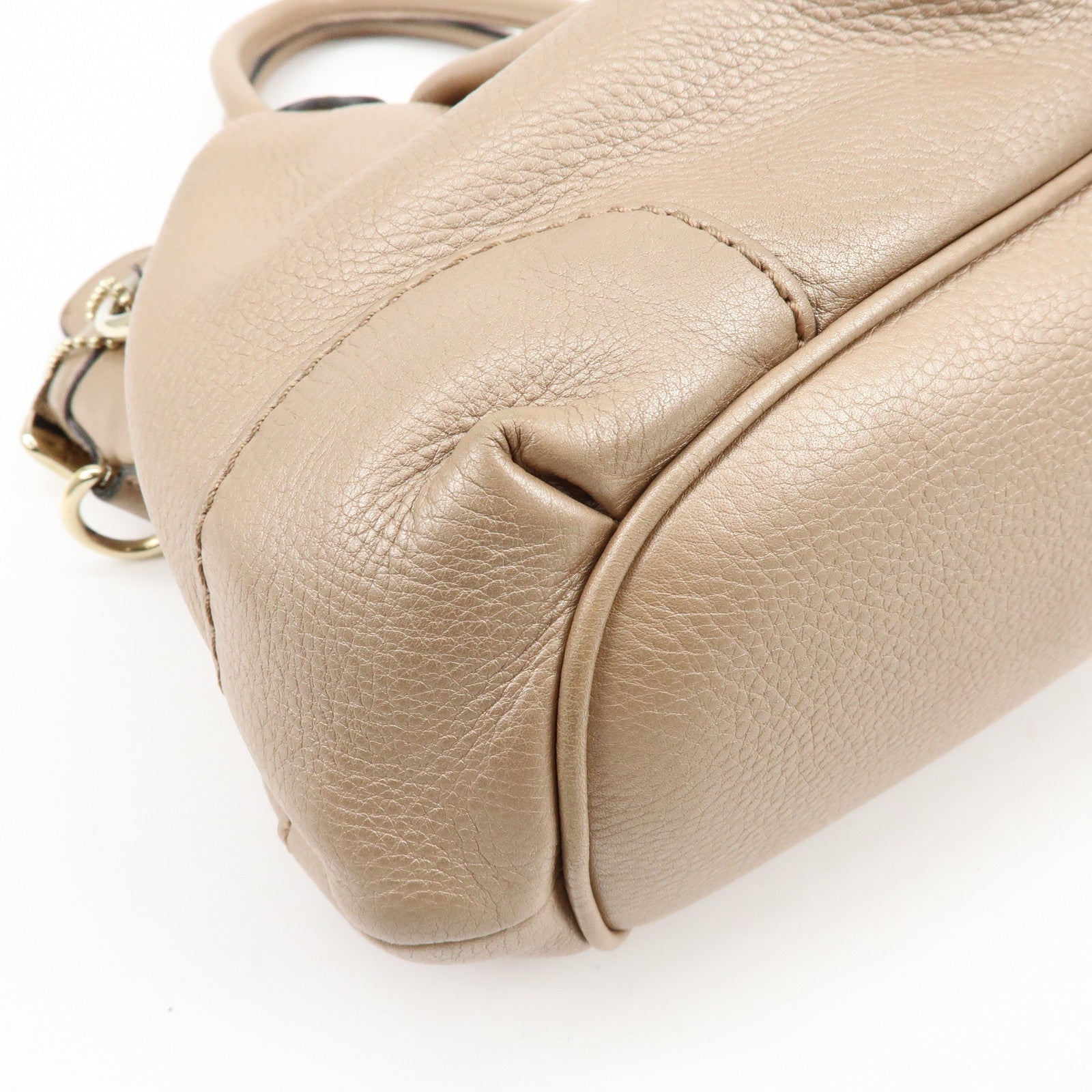 GUCCI Sukey Interlocking G Leather 2Way Bag Champagne Gold 247902