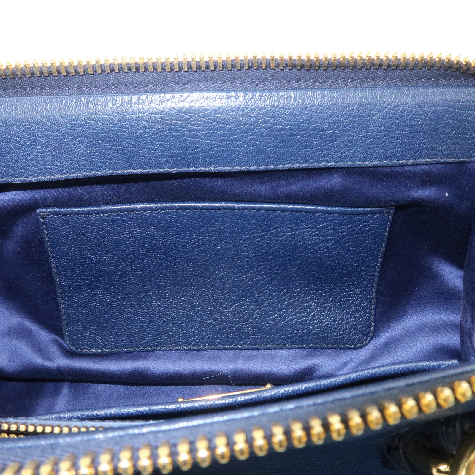 MIU MIU MADRAS 2Way Bag Hand Bag Shoulder Bag Blue RL0058