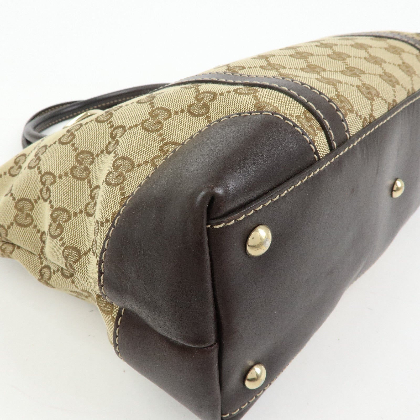 GUCCI Interlocking G Lovely Canvas Tote Bag Beige Brown 257069