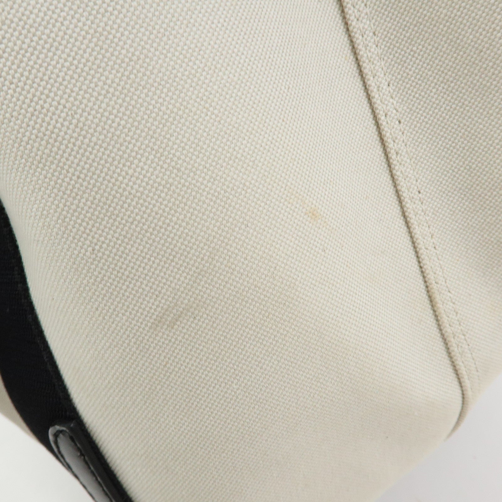 BALENCIAGA Navy Cabas Small Canvas Leather Tote Bag Ivory 339933