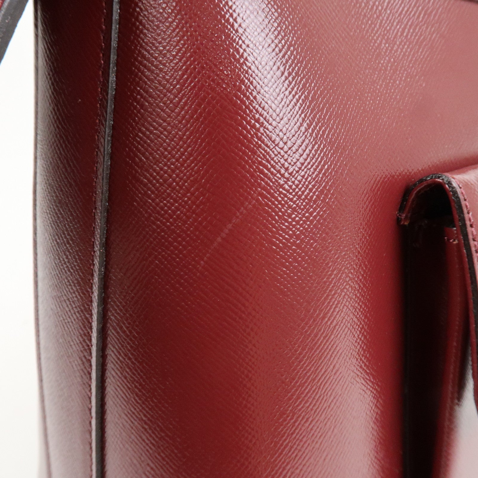 BURBERRY Leather Shoulder Bag Hand Bag Bordeaux Gold HDW