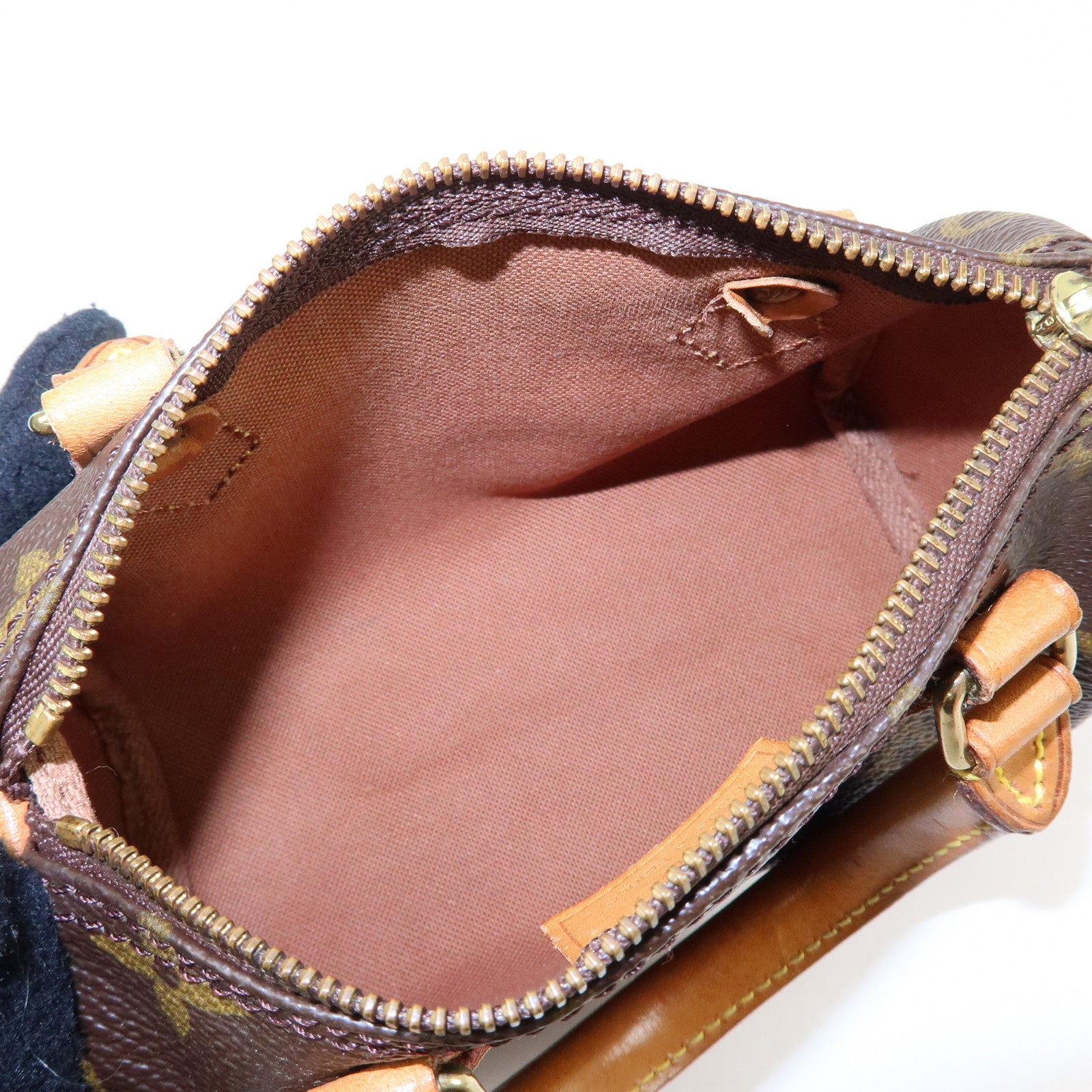 Louis Vuitton Monogram Mini Speedy Hand Bag & Strap Brown M41534