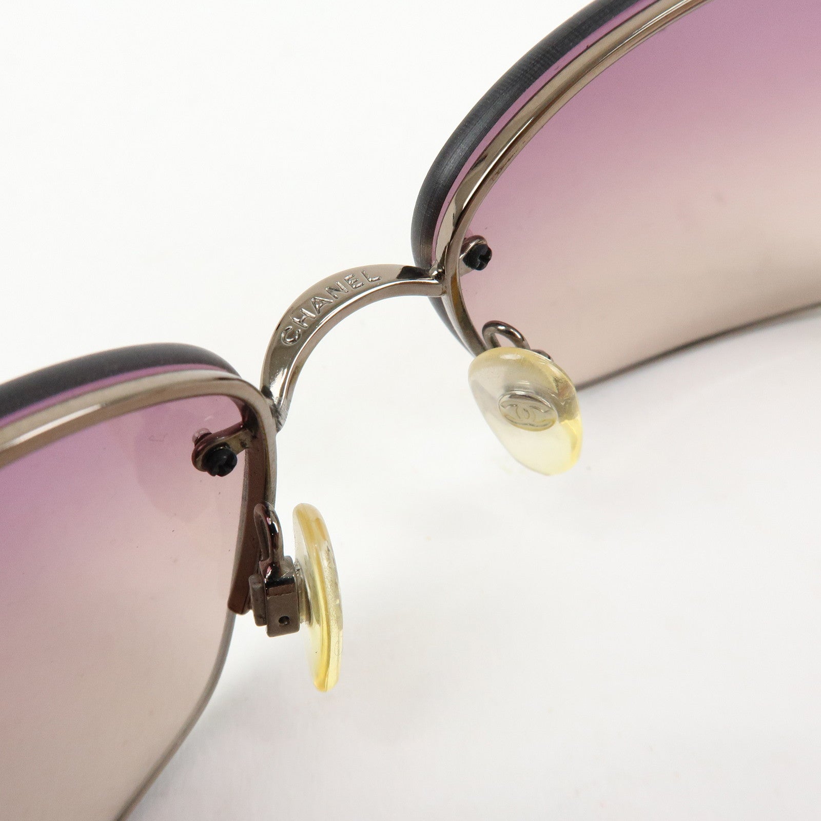 CHANEL Plastic Rhinestone Sunglasses 62□16 Brown 41117-B