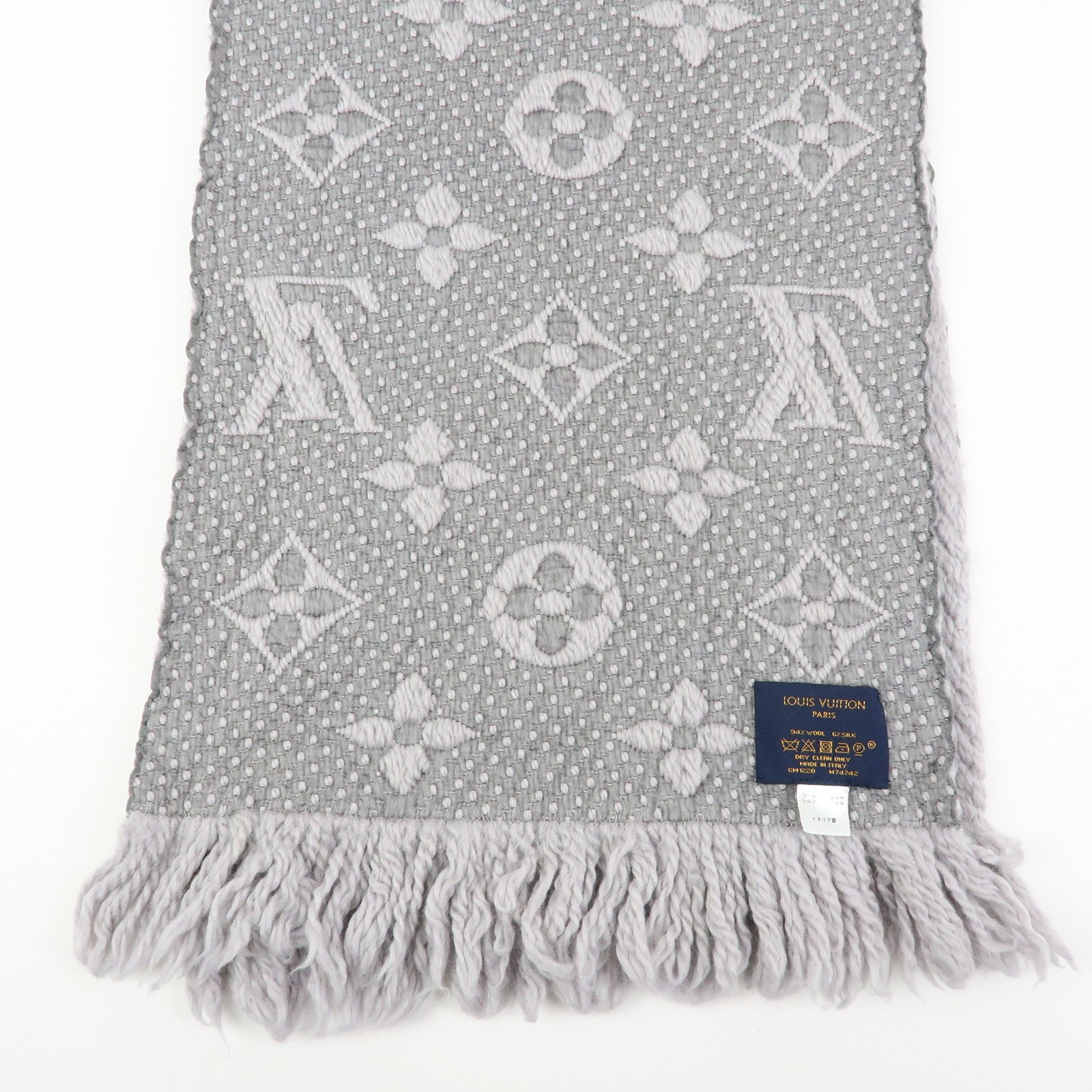 Louis Vuitton Monogram Escharp Logomania Scarf Gris Perle M74742
