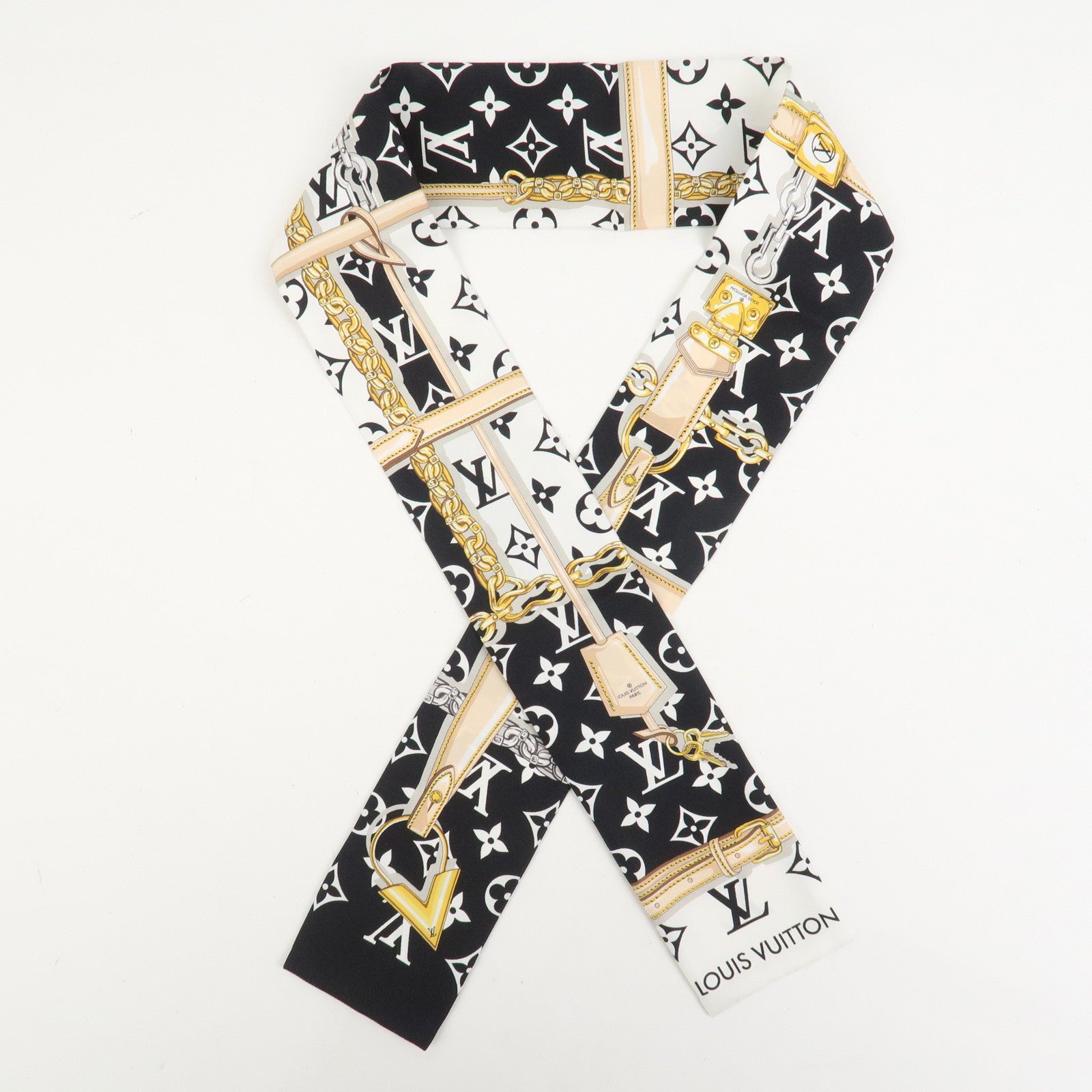 Louis Vuitton Bandeau Monogram Confidential Silk 100% Scarf M78656