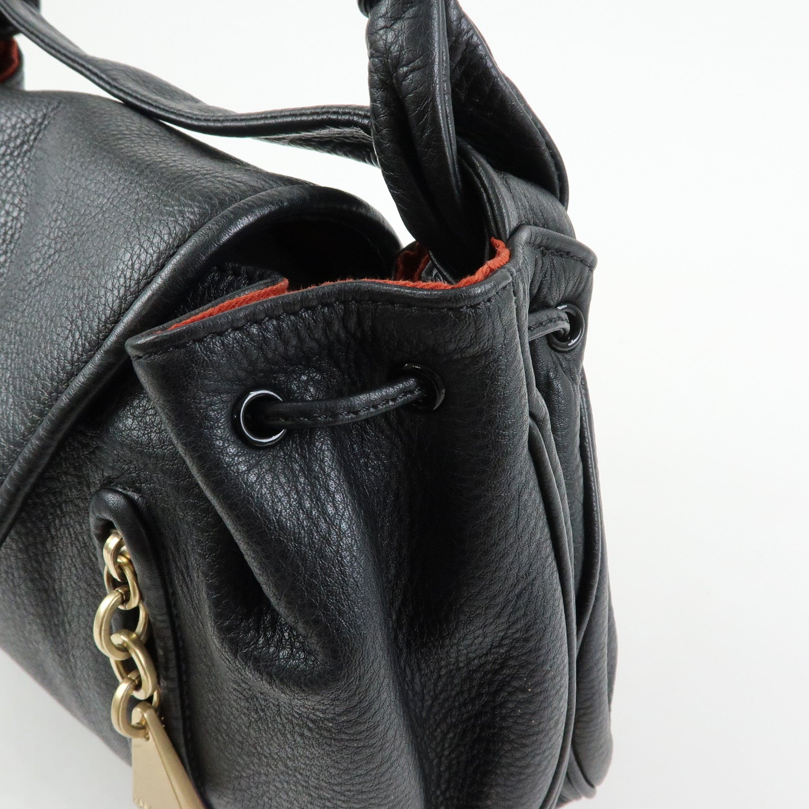 Chloe See By Chloe Leather Shoulder Bag Tassel Charm Black