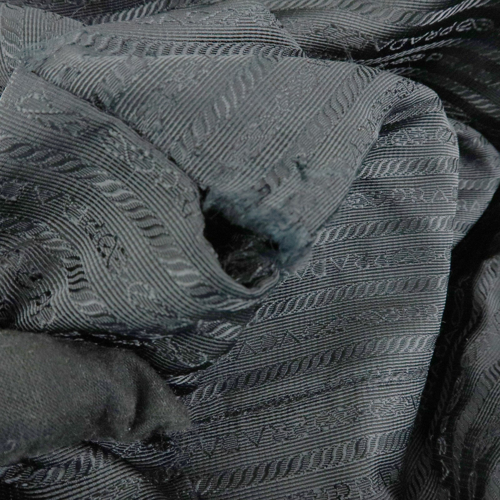 PRADA Logo Leather Shoulder Bag Tote Bag Black Silver