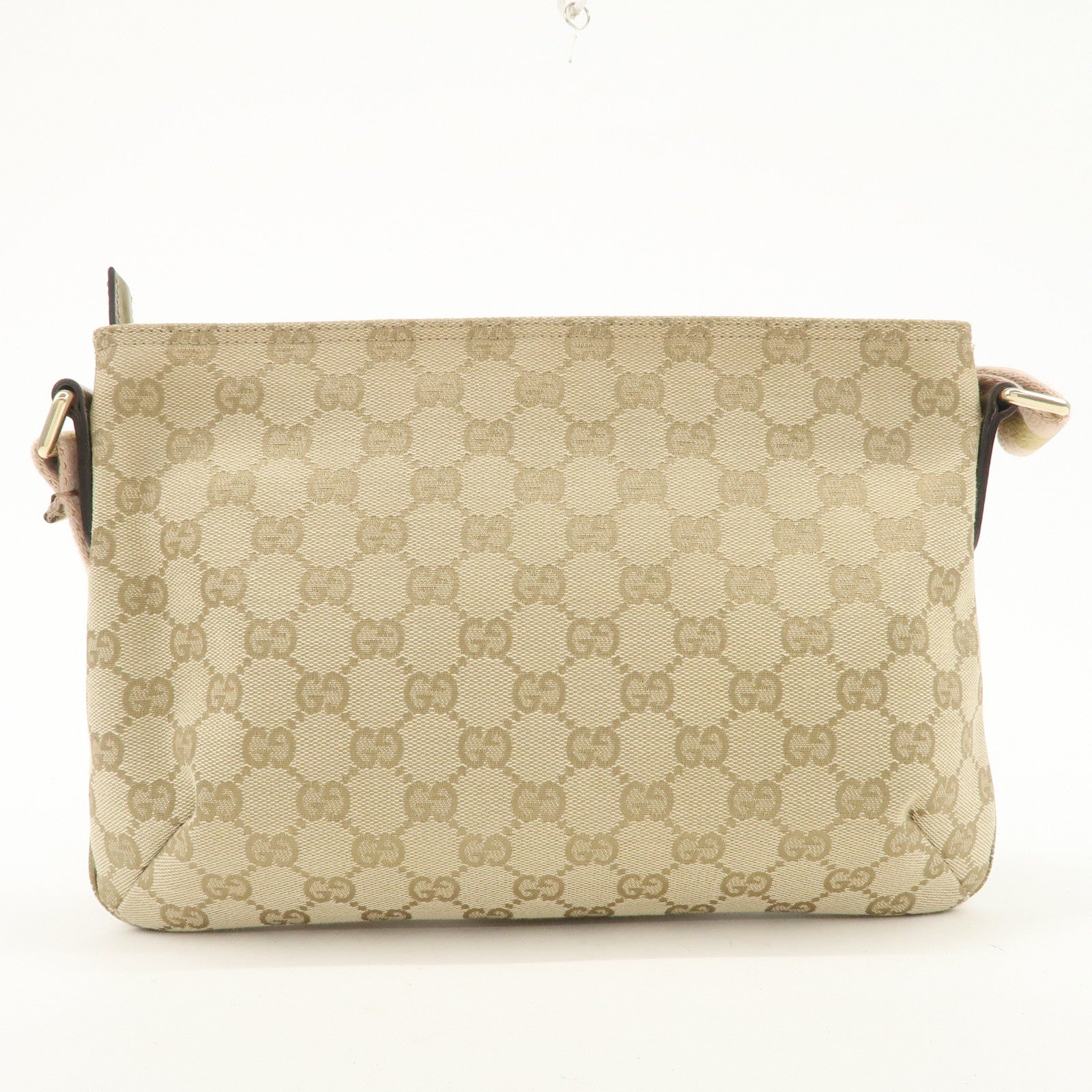 GUCCI Sherry GG Canvas Leather Shoulder Bag Pink Beige 189749