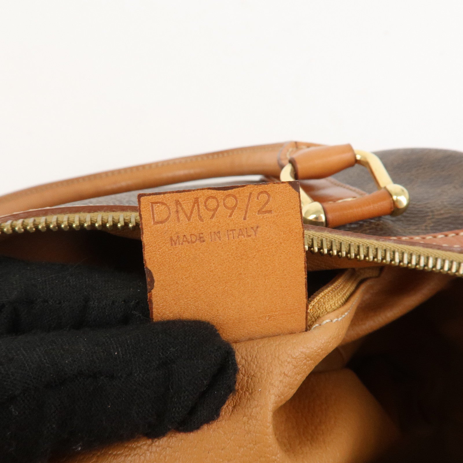 CELINE Macadam PVC Leather Boston Bag Hand Bag Brown