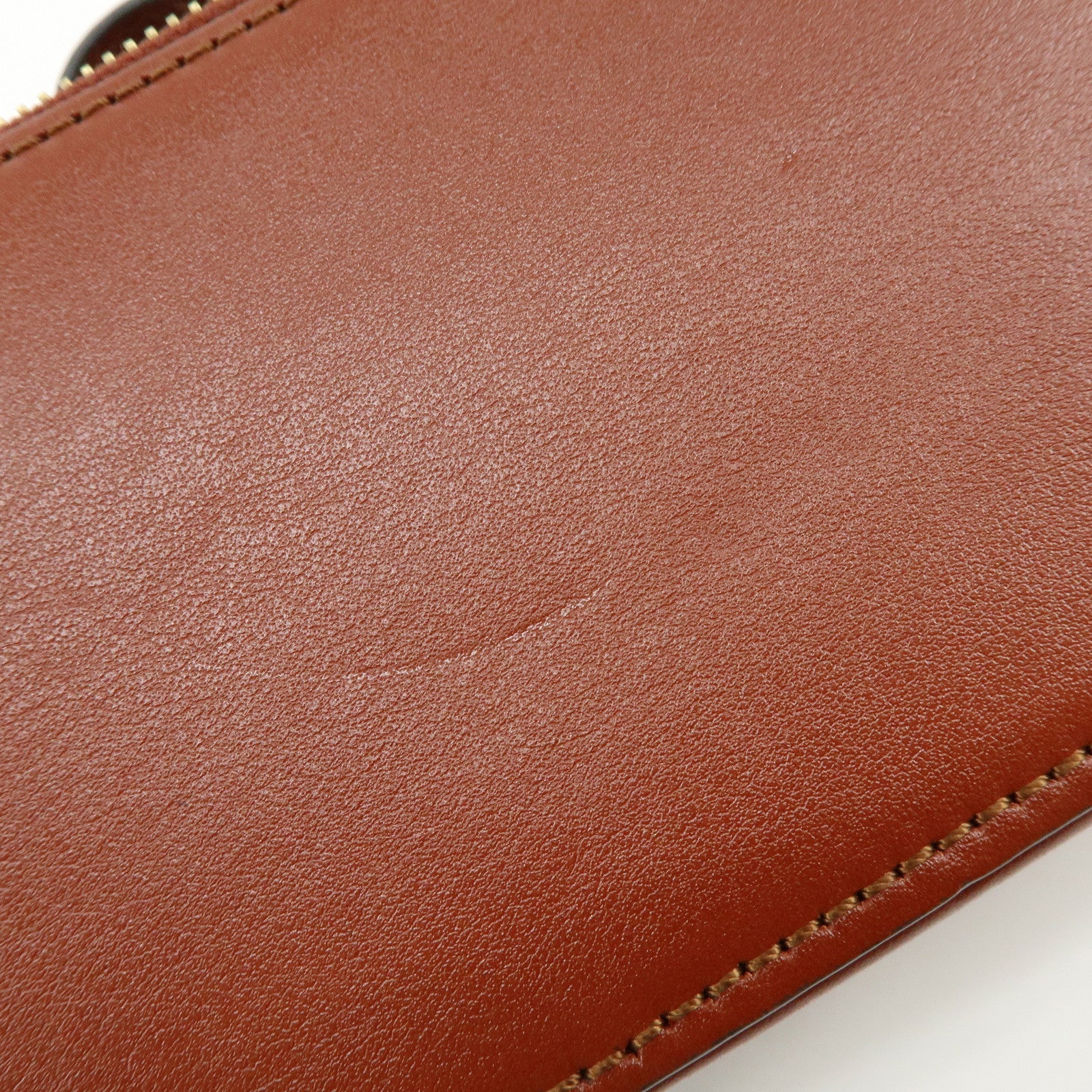 Chloe Leather 2Way Chain Shoulder Bag Mini Vanity Bag Brown