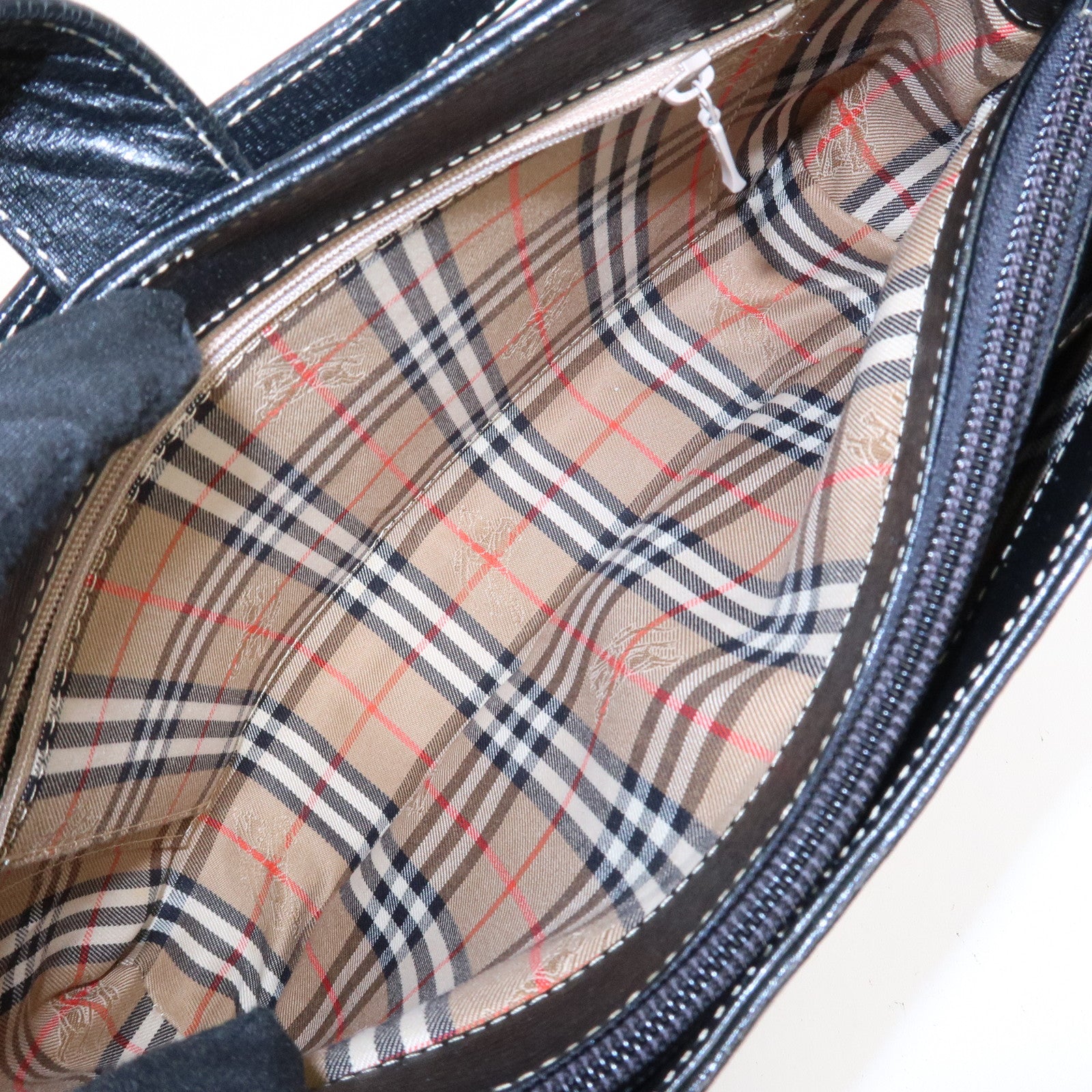 BURBERRY Leather Shoulder Bag Hand Bag Black Gold HDW