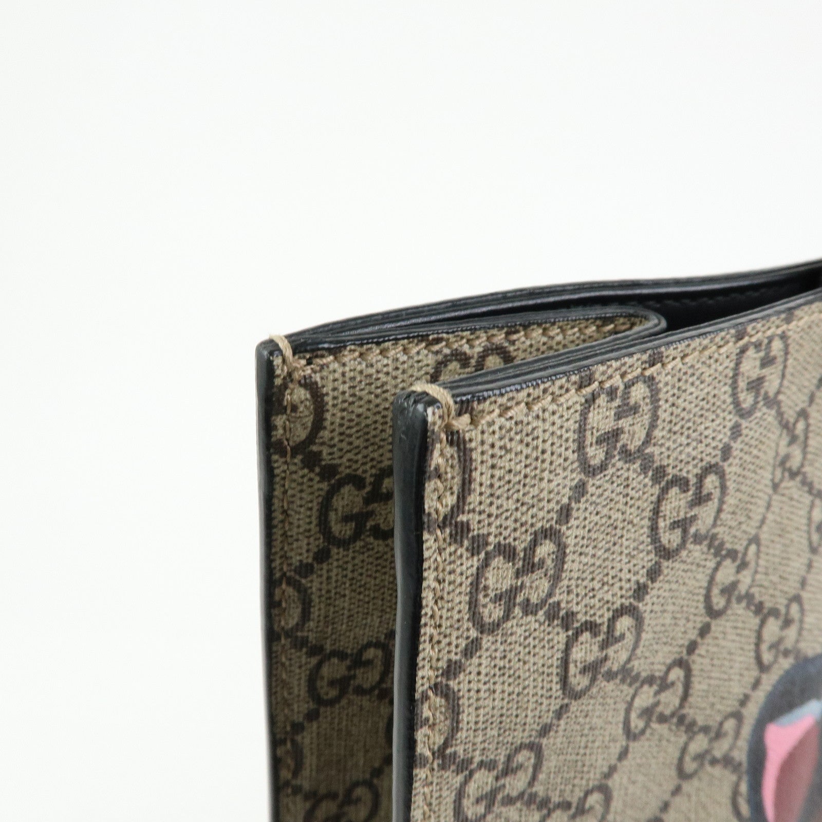 GUCCI GG Supreme Leather Tigar Tote Bag Beige Black 450950