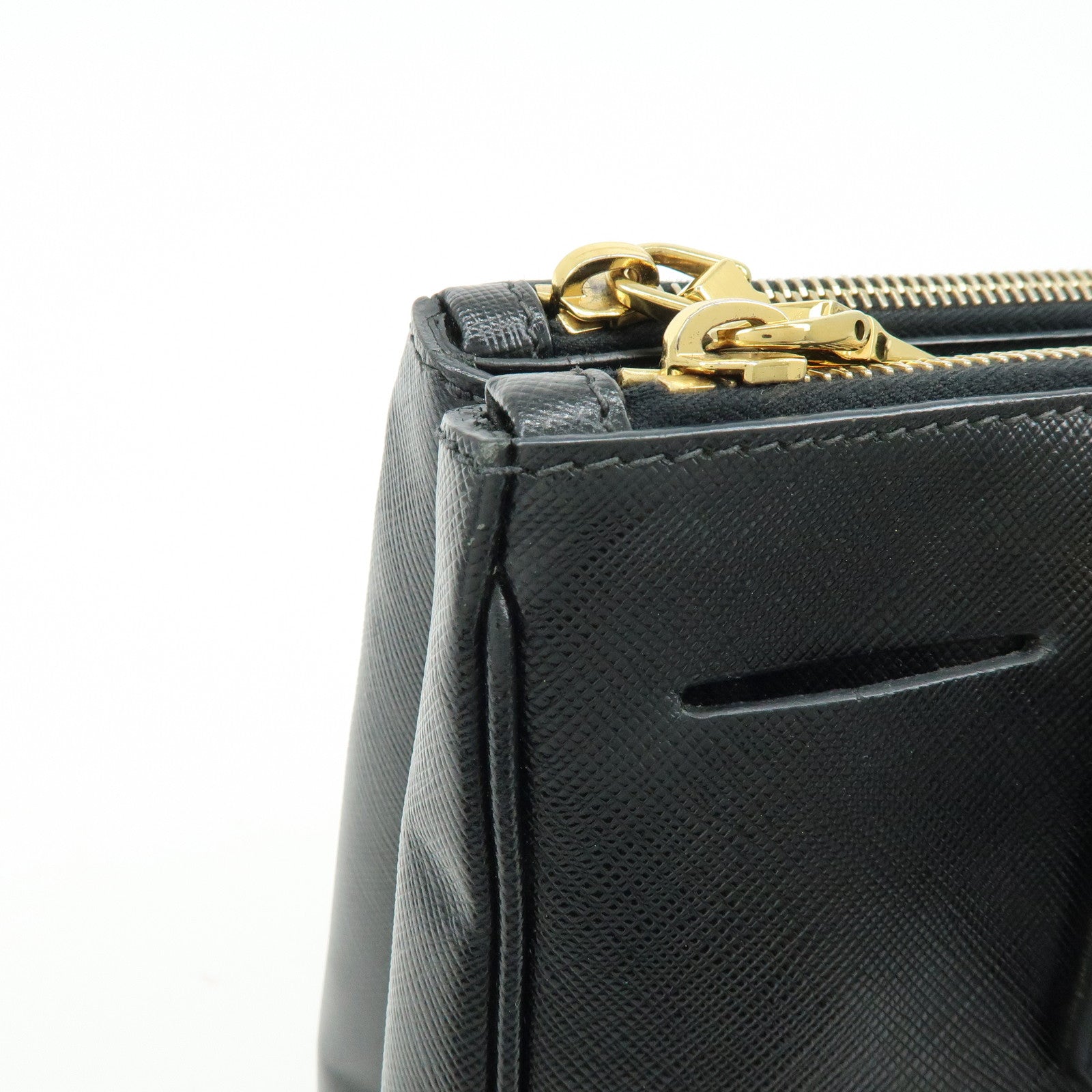 PRADA Saffiano Leather 2Way Bag Hand Bag Shoulder Bag Black 1BA801