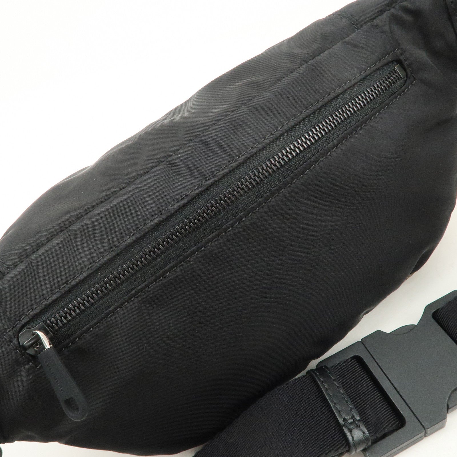 BURBERRY Nova Plaid Nylon Waist Bag Crossbody Bag Black Beige