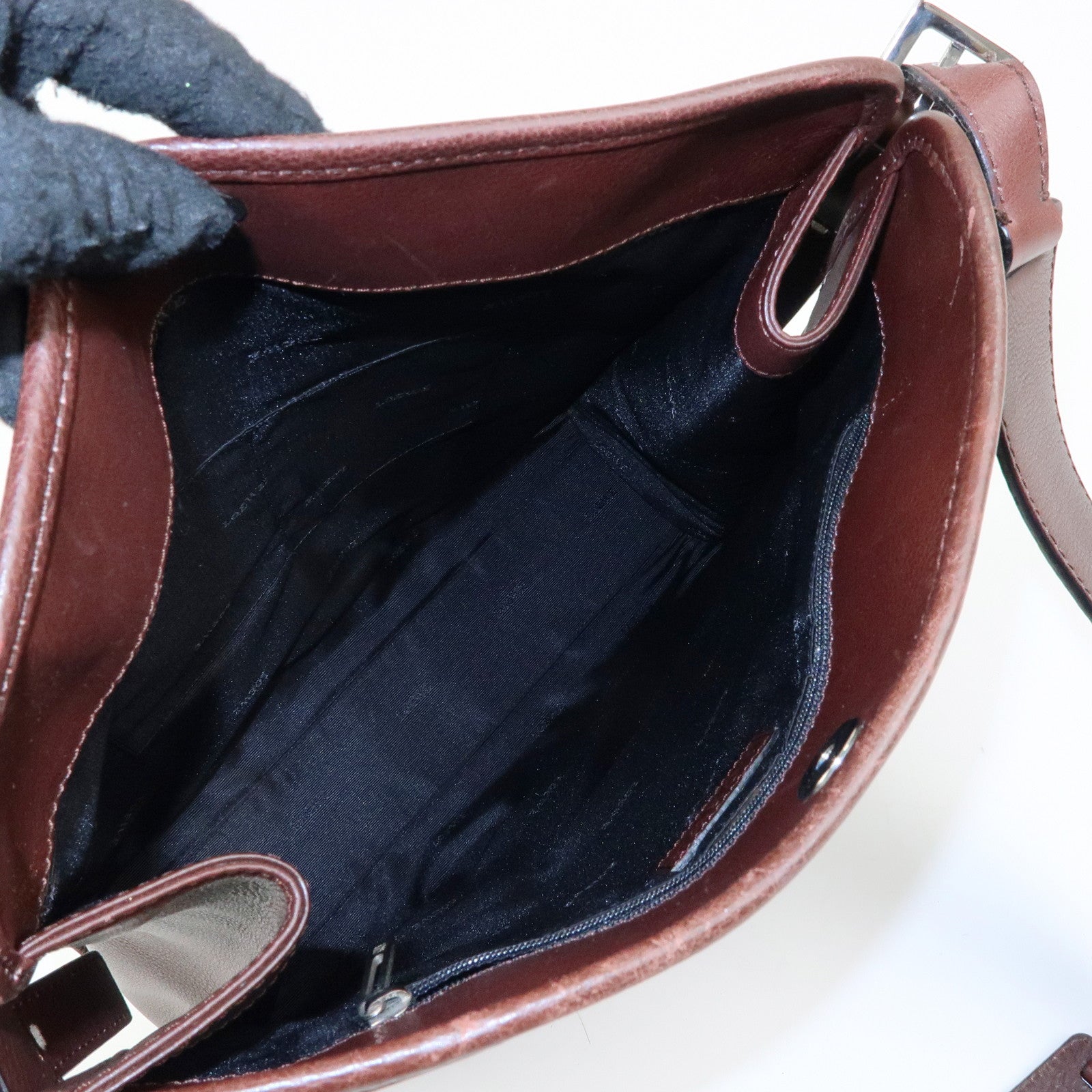 LOEWE Anagram Leather Shoulder Bag Messenger Bag Brown