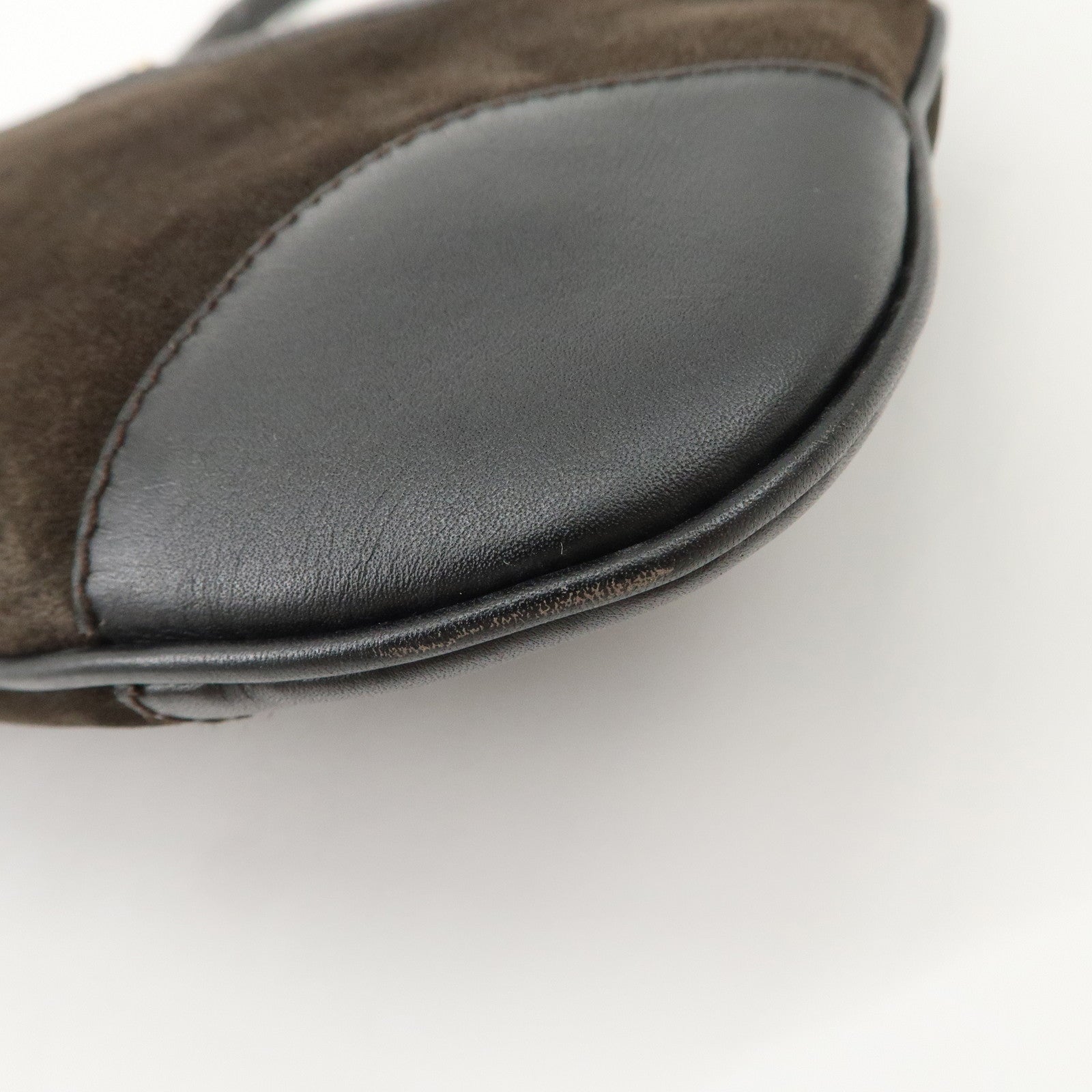 GUCCI Bamboo Leather Shoulder Bag Black Gold HDW 001.4096 Used