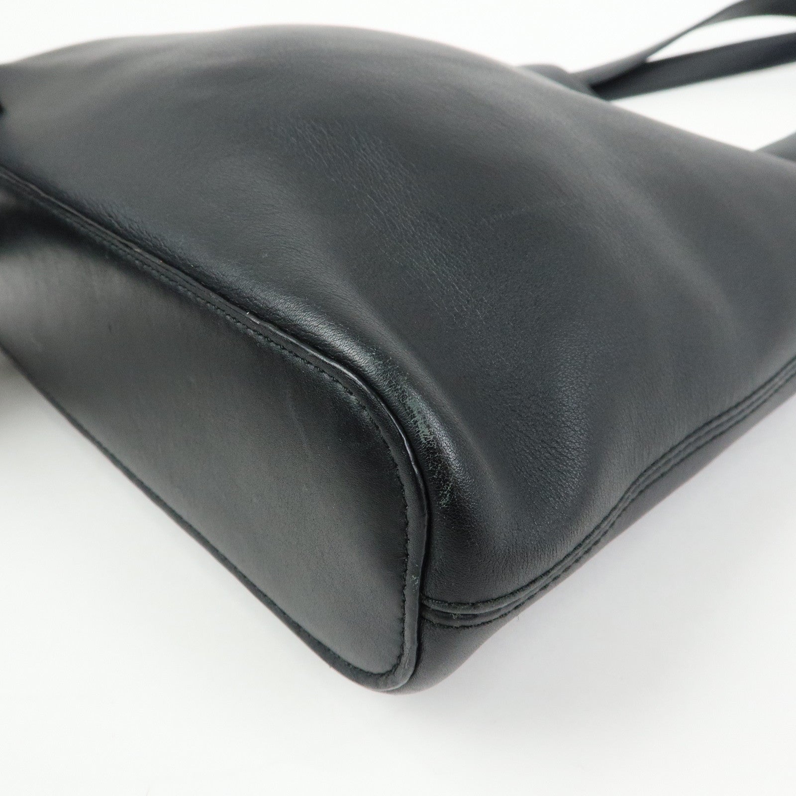 LOEWE Logo Leather Shoulder Bag Hand Bag Black