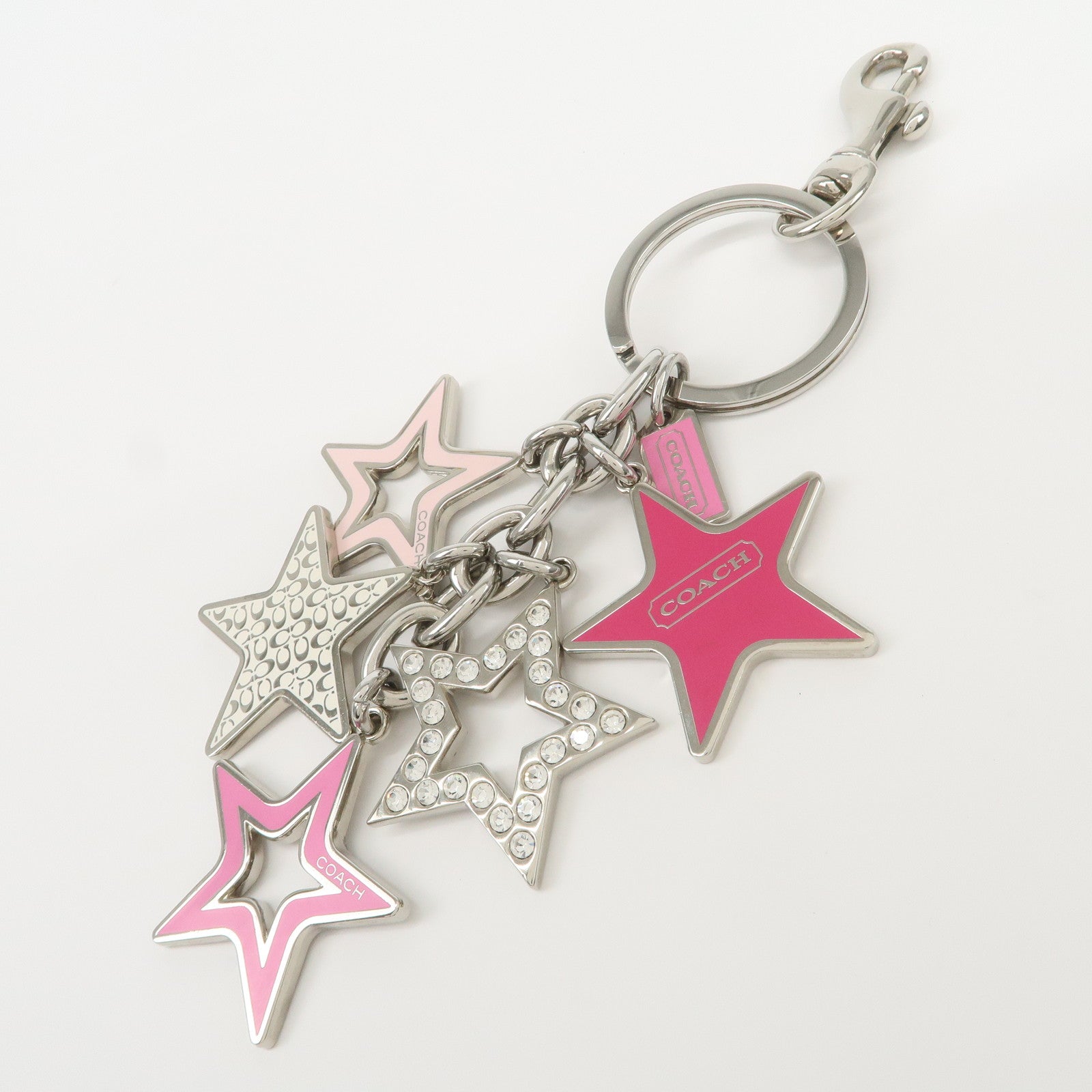 COACH Set Of 3 Key Charm Signature Silver Multicolor Star