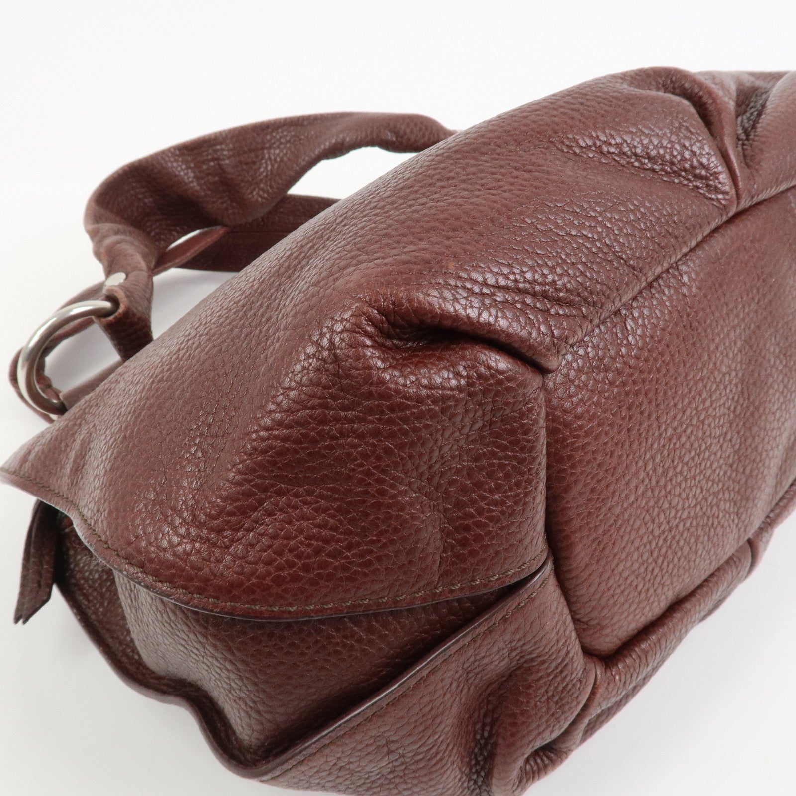 CELINE Bittersweet Leather Shoulder Bag Hand Bag Tote Bag Brown