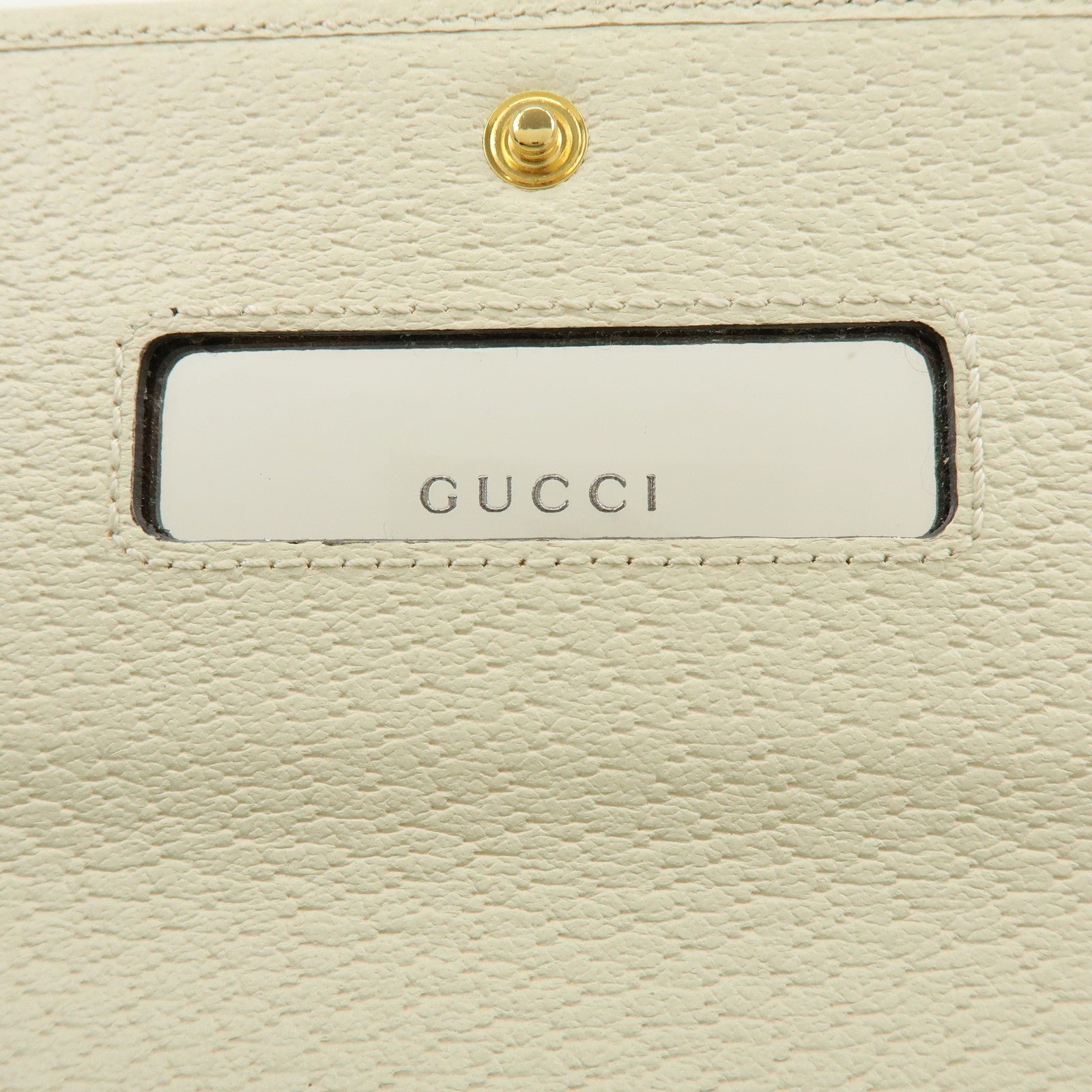 GUCCI Sherry GG Marmont Leather Chain Wallet Ivory 546592