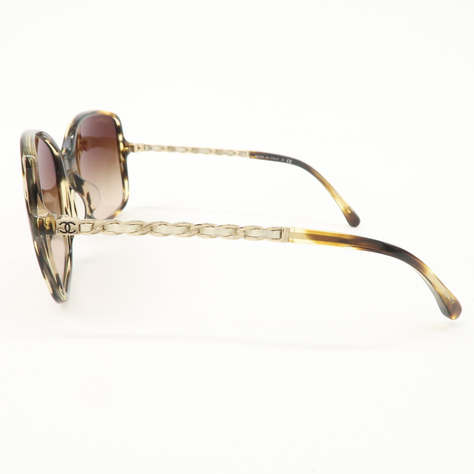 CHANEL COCO Mark Metal Plastic Sunglasses c.1498/S5 57□17 Brown
