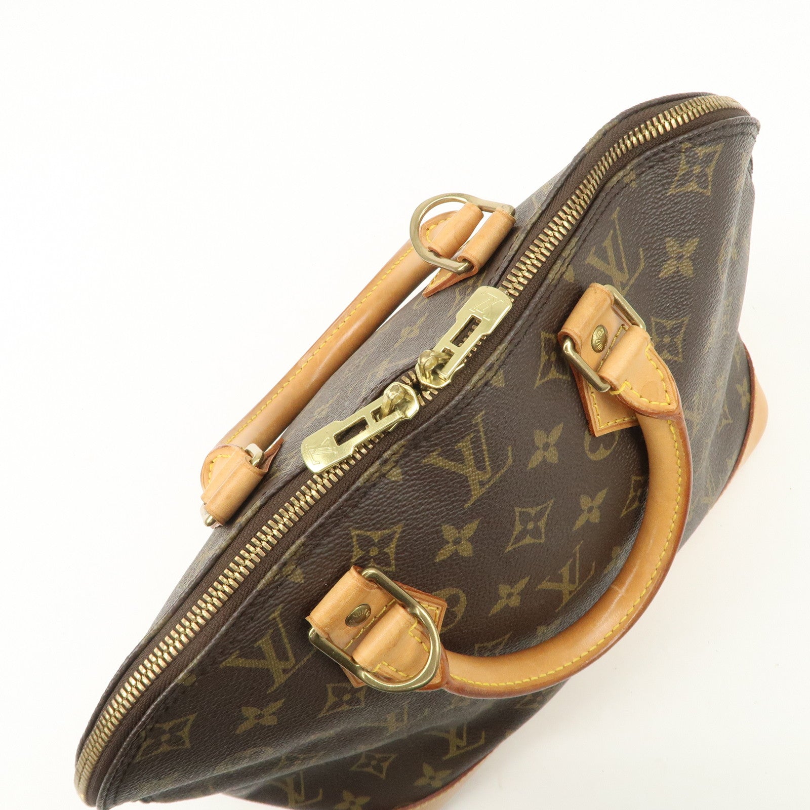 Louis Vuitton Monogram Canvas Alma Hand Bag Brown M51130 Used