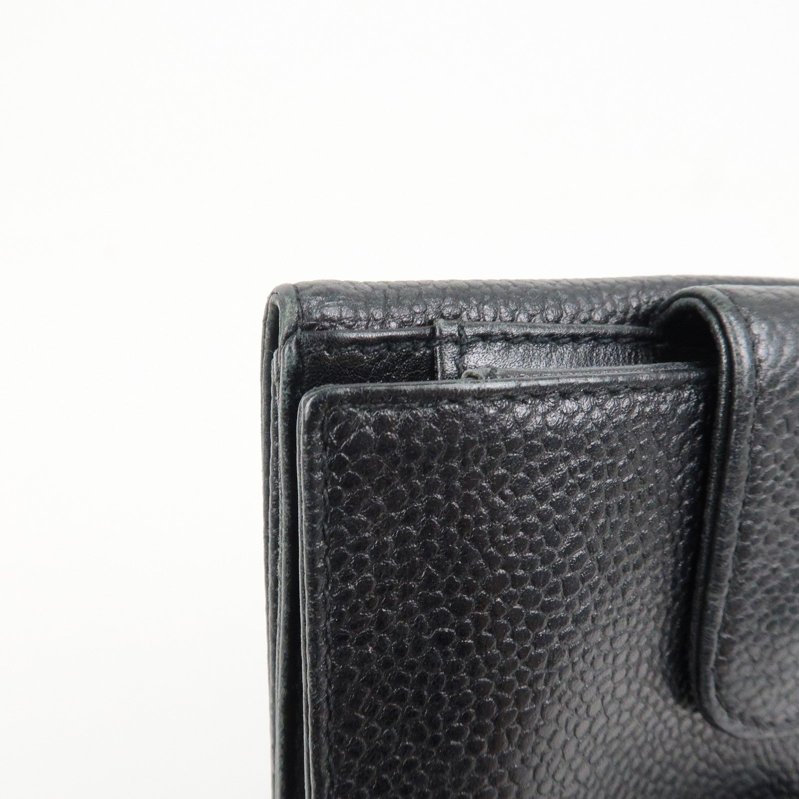 CHANEL COCO Mark W Hook Bi-fold Compact Wallet Black A01427