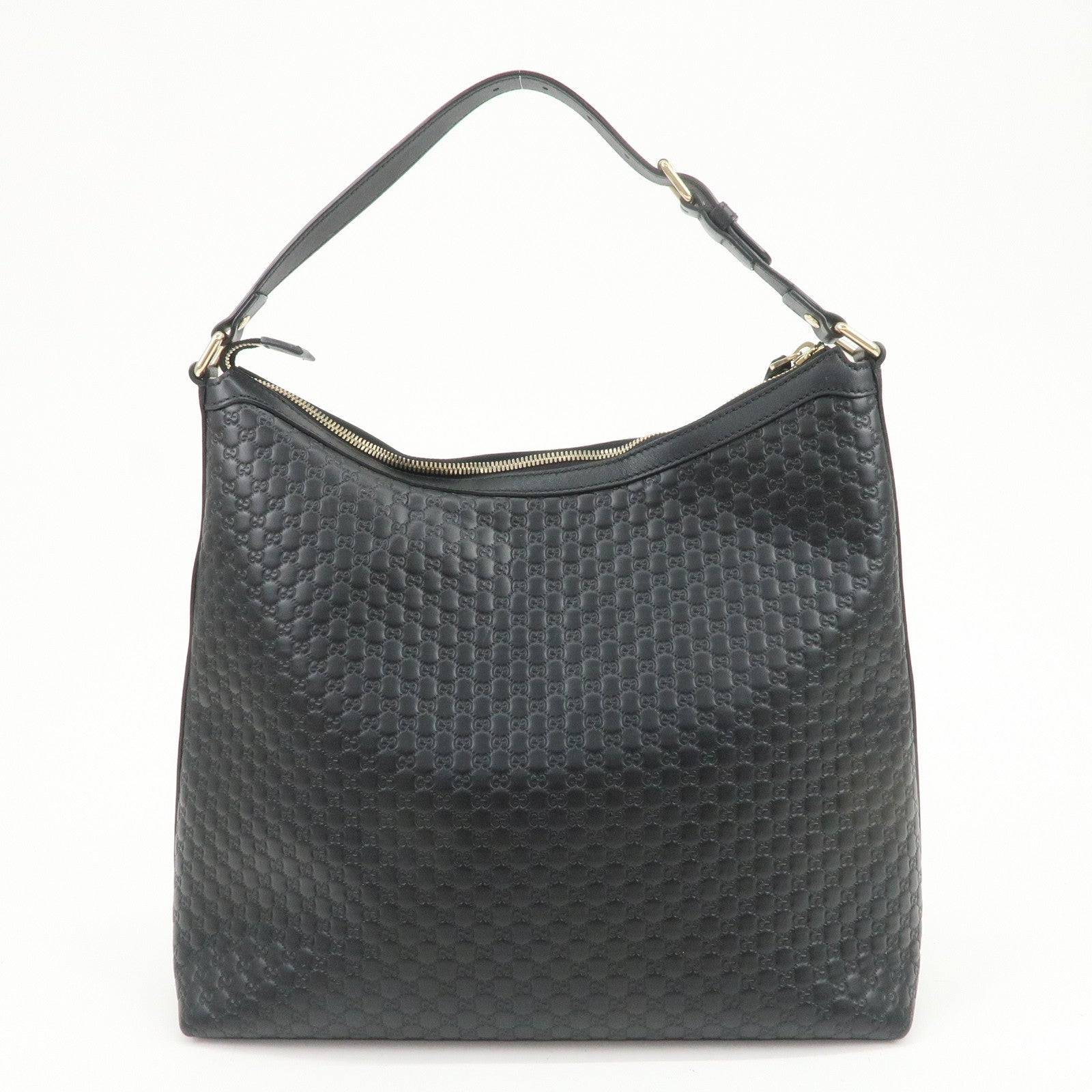 GUCCI Micro Guccissima Leather Shoulder Bag Hand Bag Black 449732