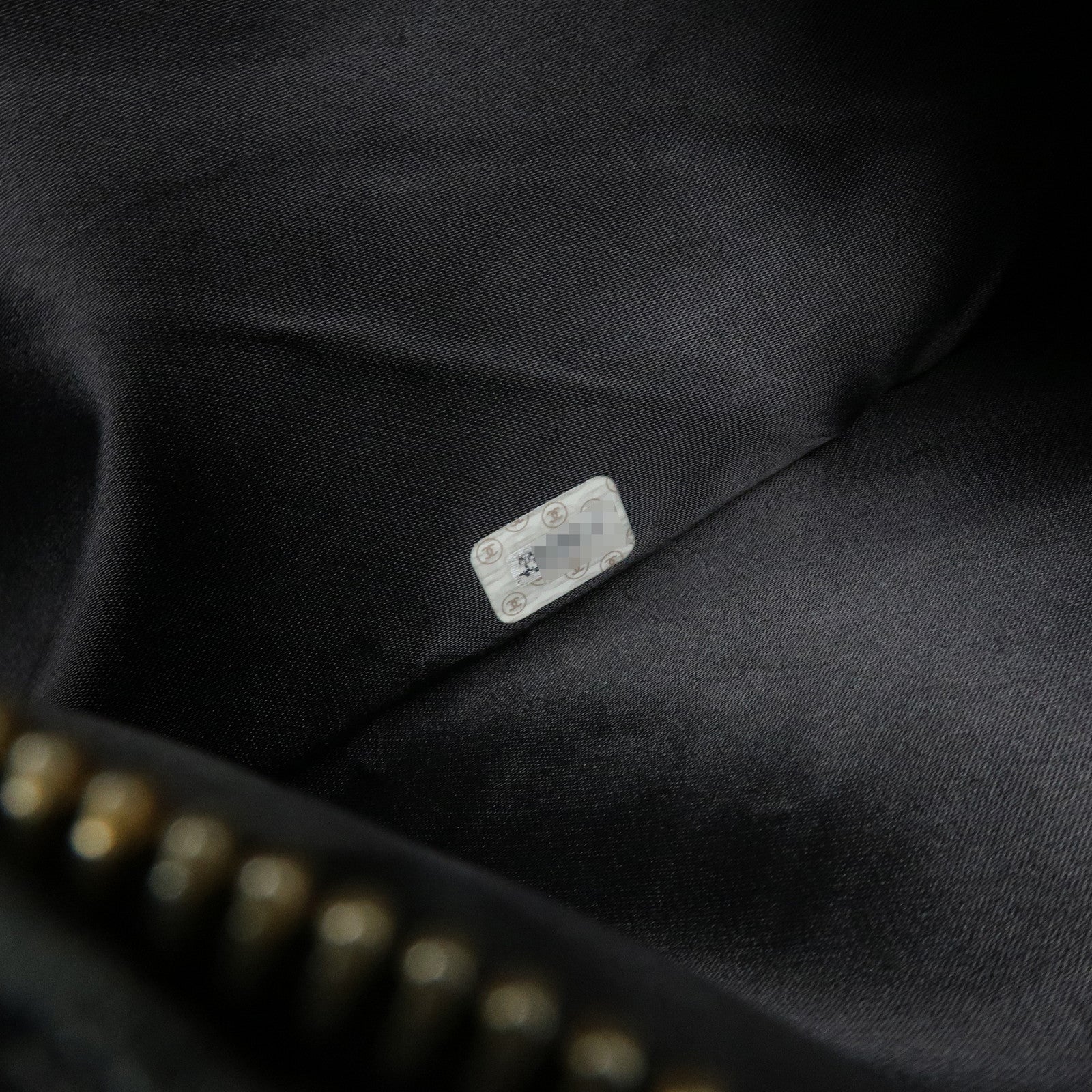 CHANEL Large COCO Mark Cavairskin Shoulder Bag Black