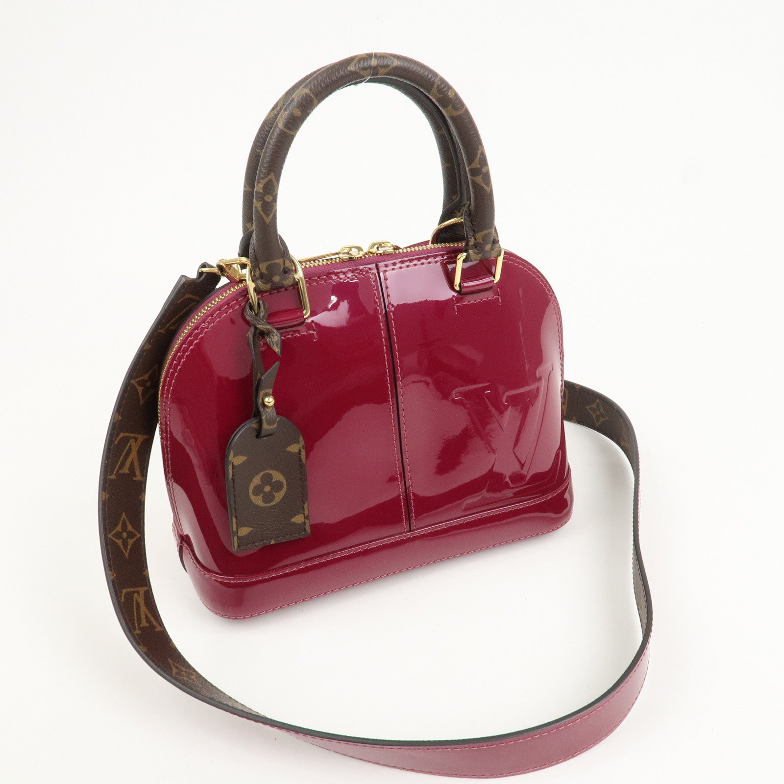 Louis Vuitton Monogram Vernis Alma BB 2Way Bag Magenta M54785