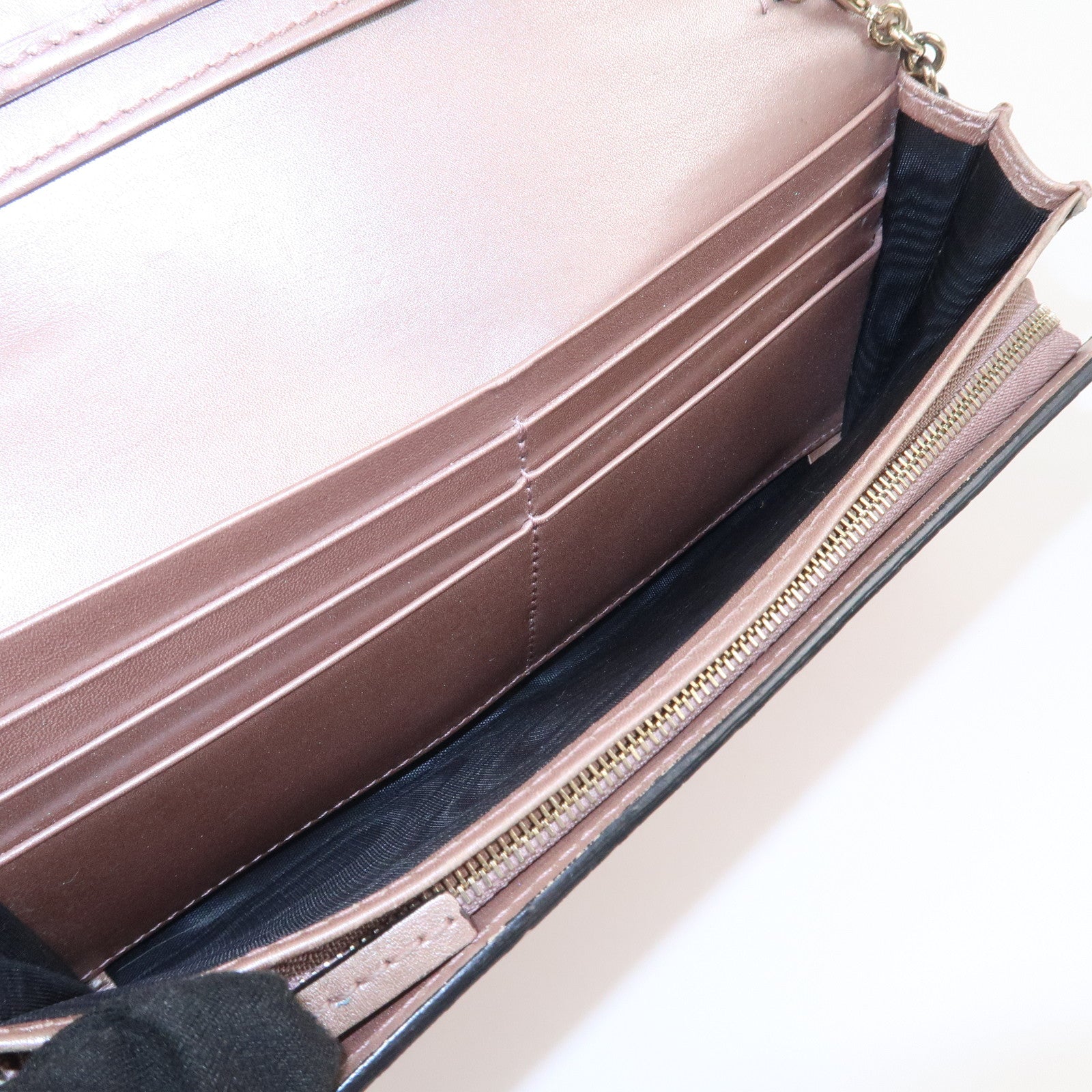 GUCCI Horsebit Guccissima Leather Chain Wallet Tassel Pink 295360