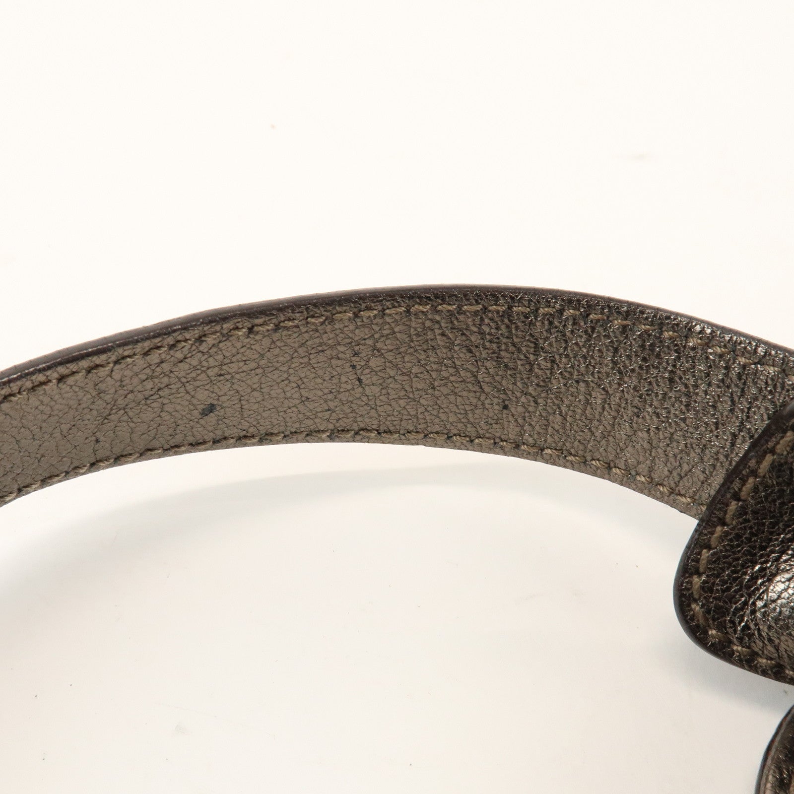 Ferragamo Gancini Leather Shoulder Bag Hand Bag Bronze