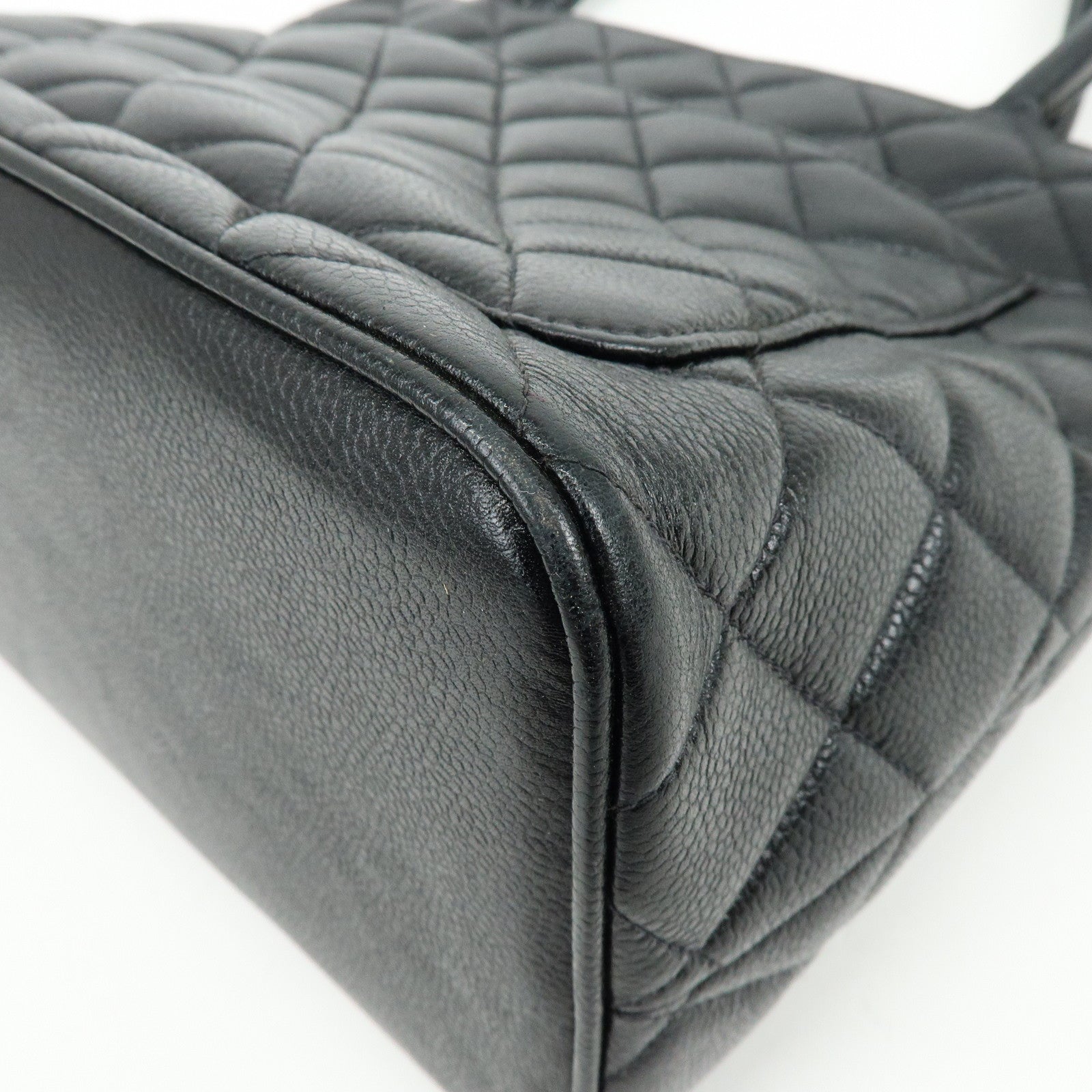 CHANEL Matelasse COCO Mark Medallion Tote Bag Hand Bag Black A01804