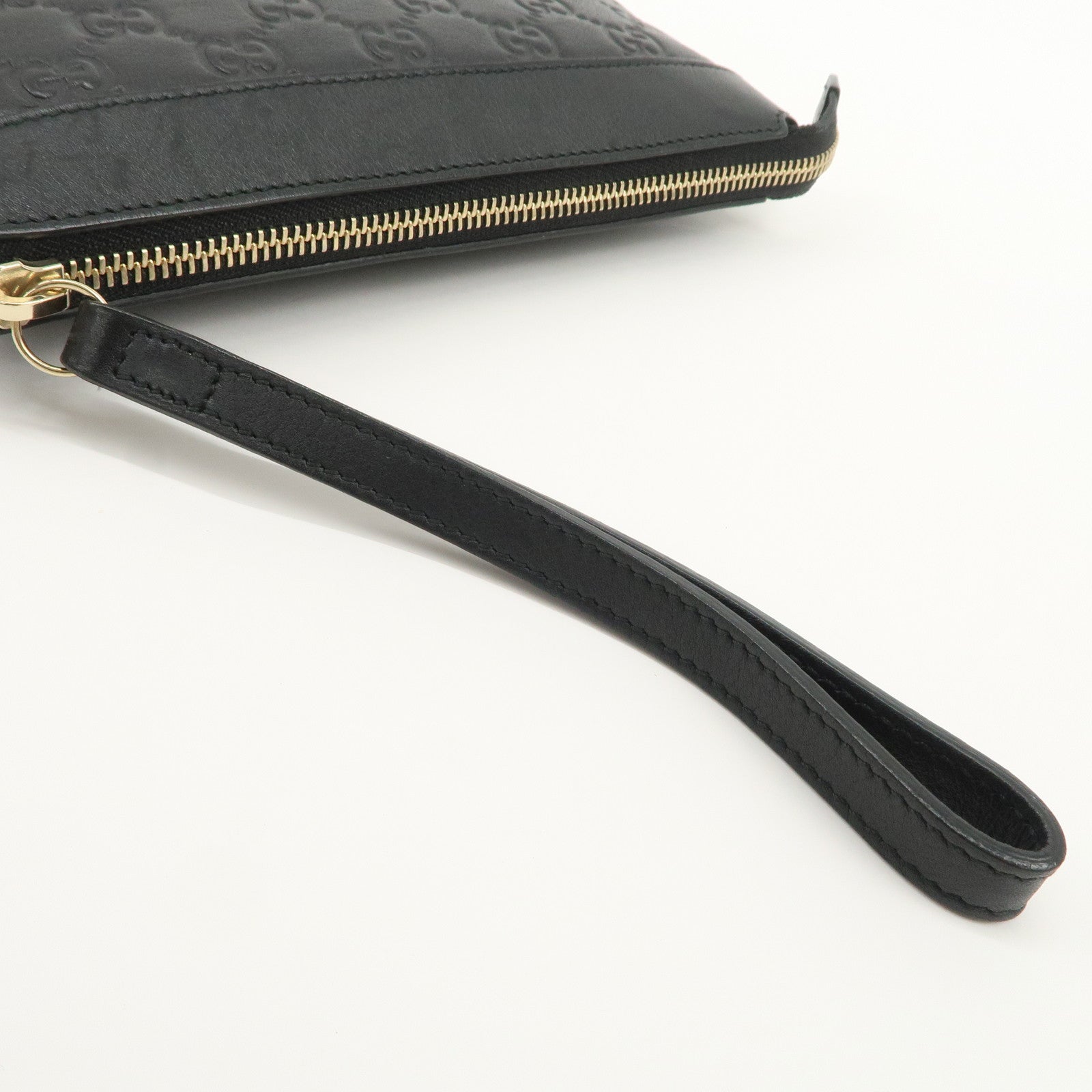 GUCCI Guccissima Leather Clutch Bag Pouch Black 274181