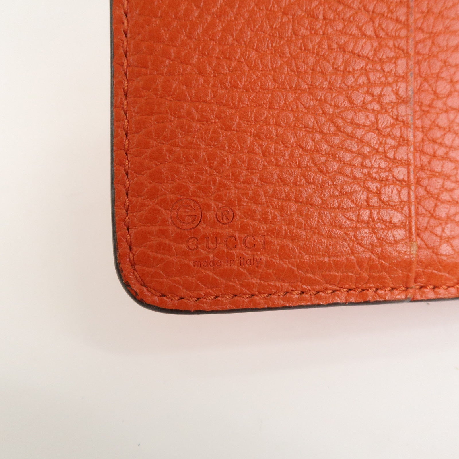 GUCCI Interlocking G Leather Flap Round Zippy Long Wallet 449397