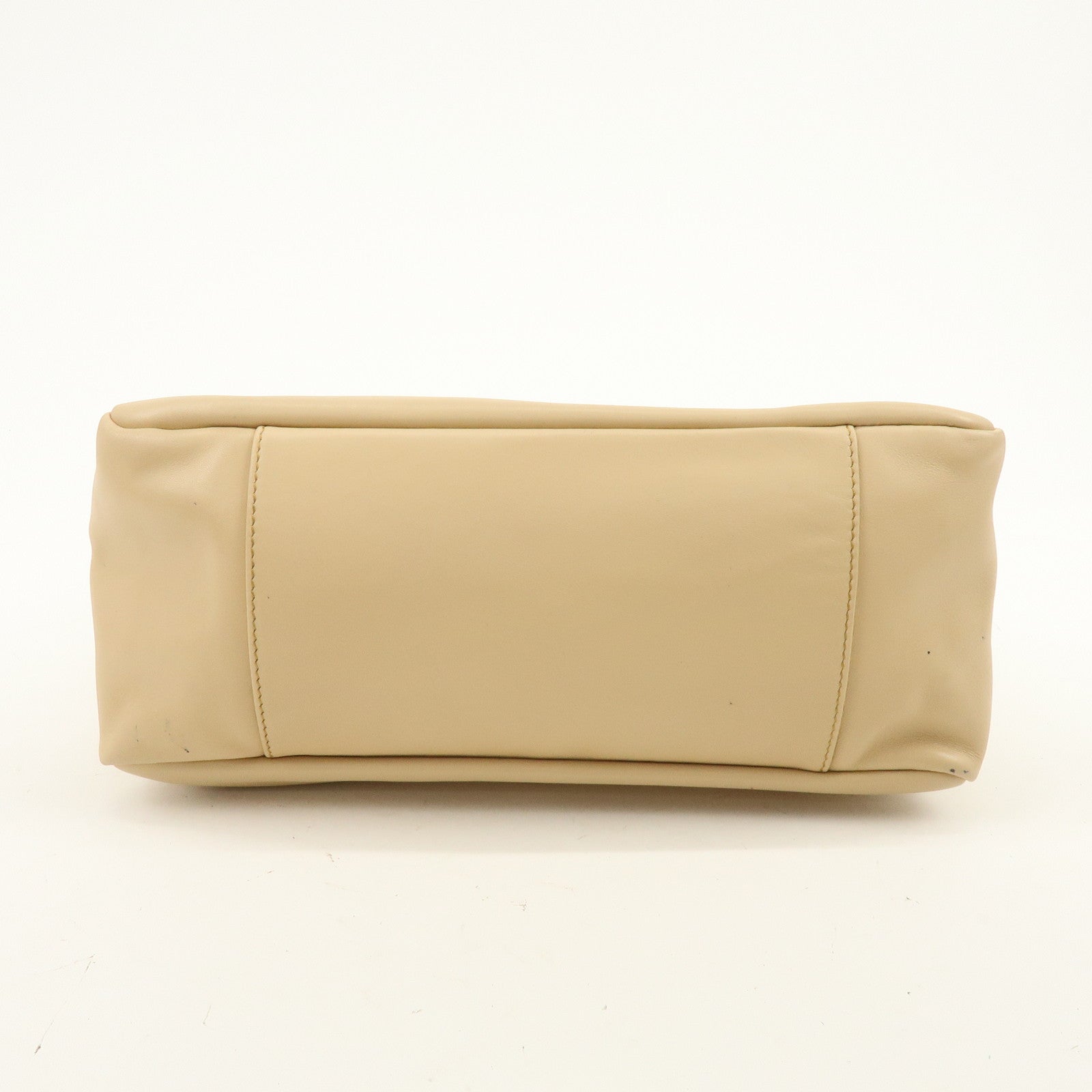 GUCCI Bamboo Leather Shoulder Bag Hand Bag Beige 000・3509・002122