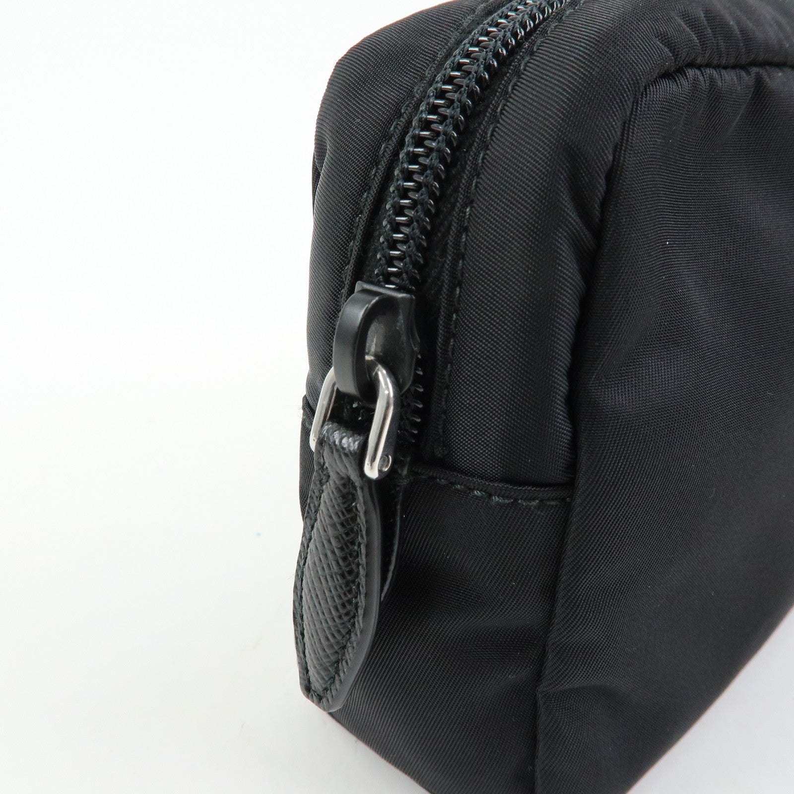 PRADA Triangle Logo Re-Nylon Saffiano Leather Cosmetic Pouch 1NE693