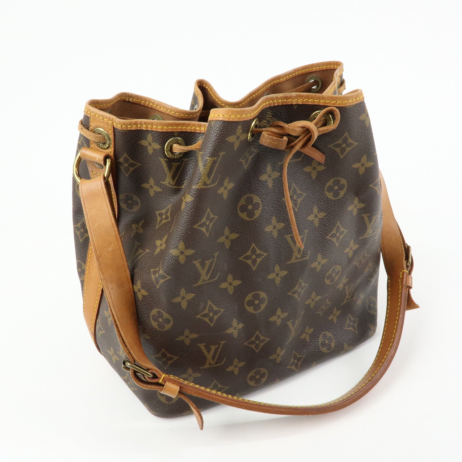 Louis Vuitton Monogram Petit Noe Shoulder Bag Brown M42226