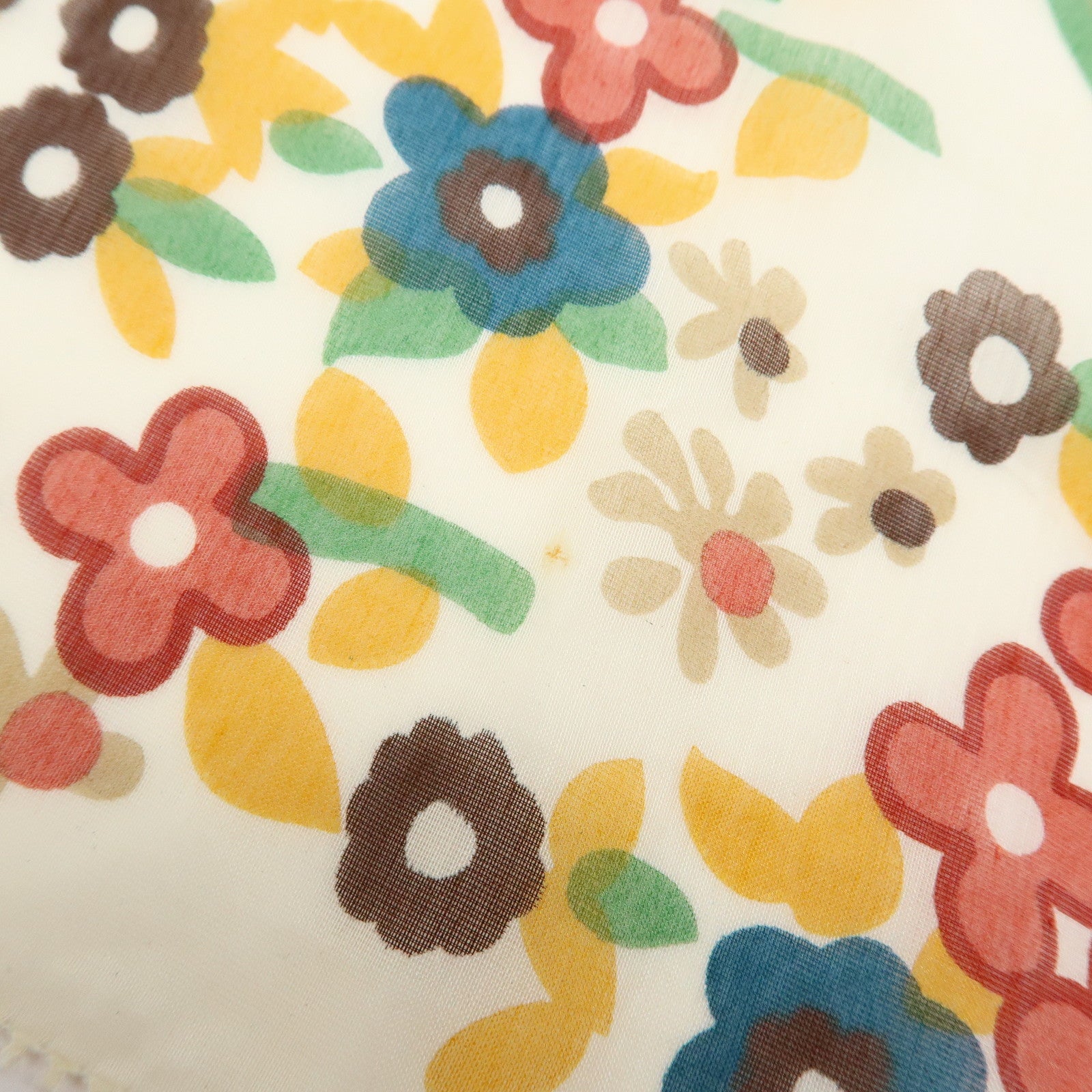 Louis Vuitton Cotton Silk Flower Motif Scarf Bandeau Ivory