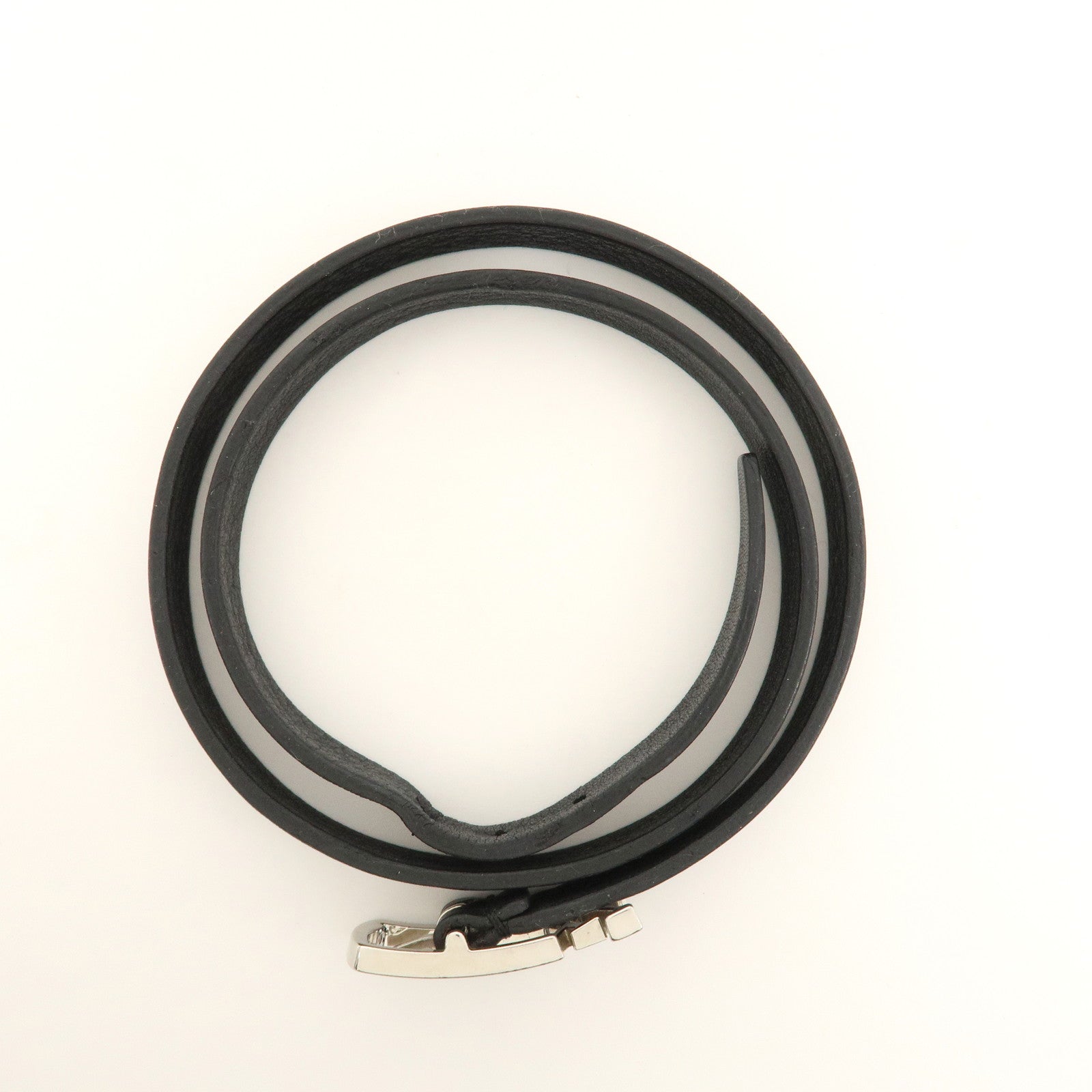 Louis Vuitton Leather Neogram Double Bracelet Black M6257D