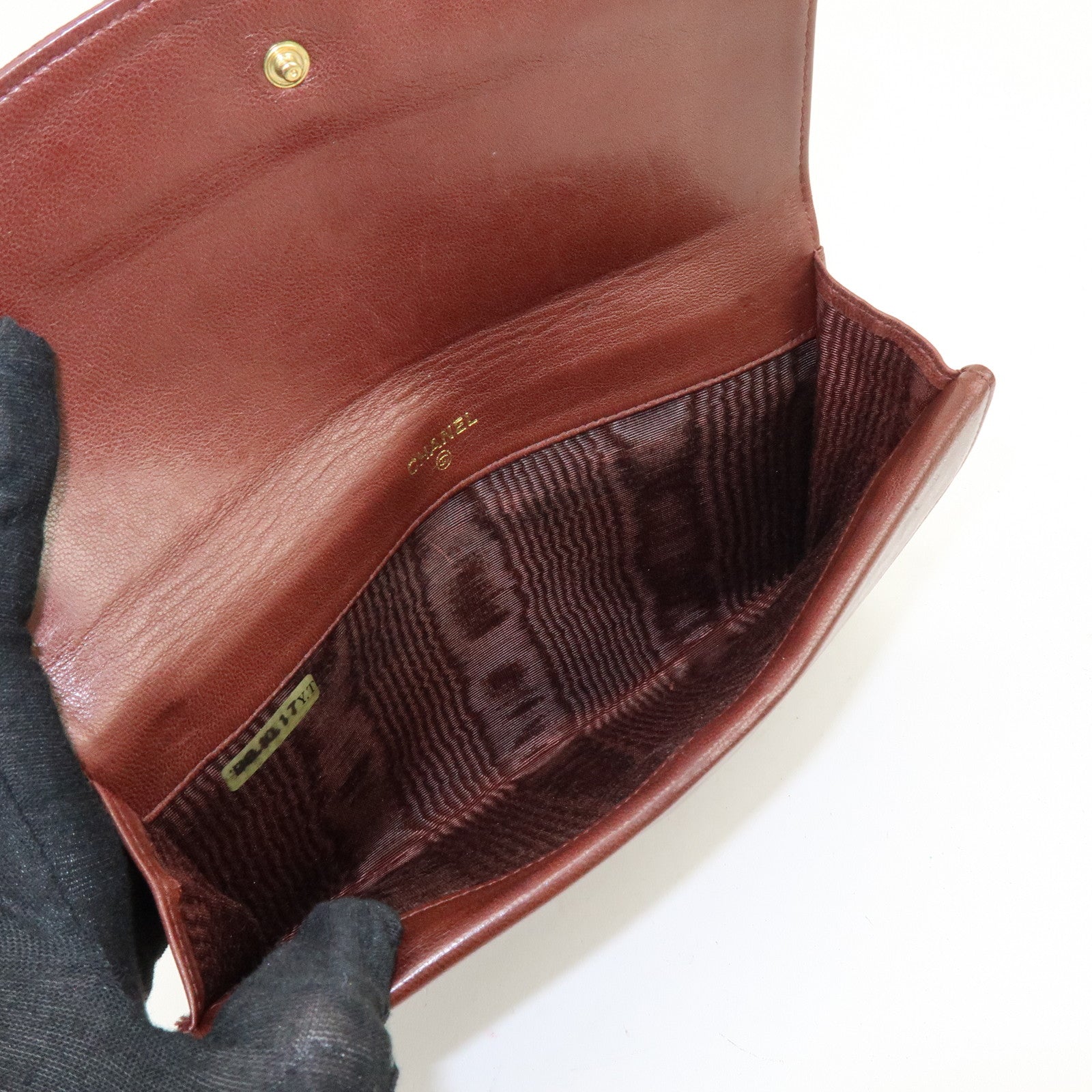 CHANEL COCO Mark Caviarskin Bi-fold Long Wallet Brown