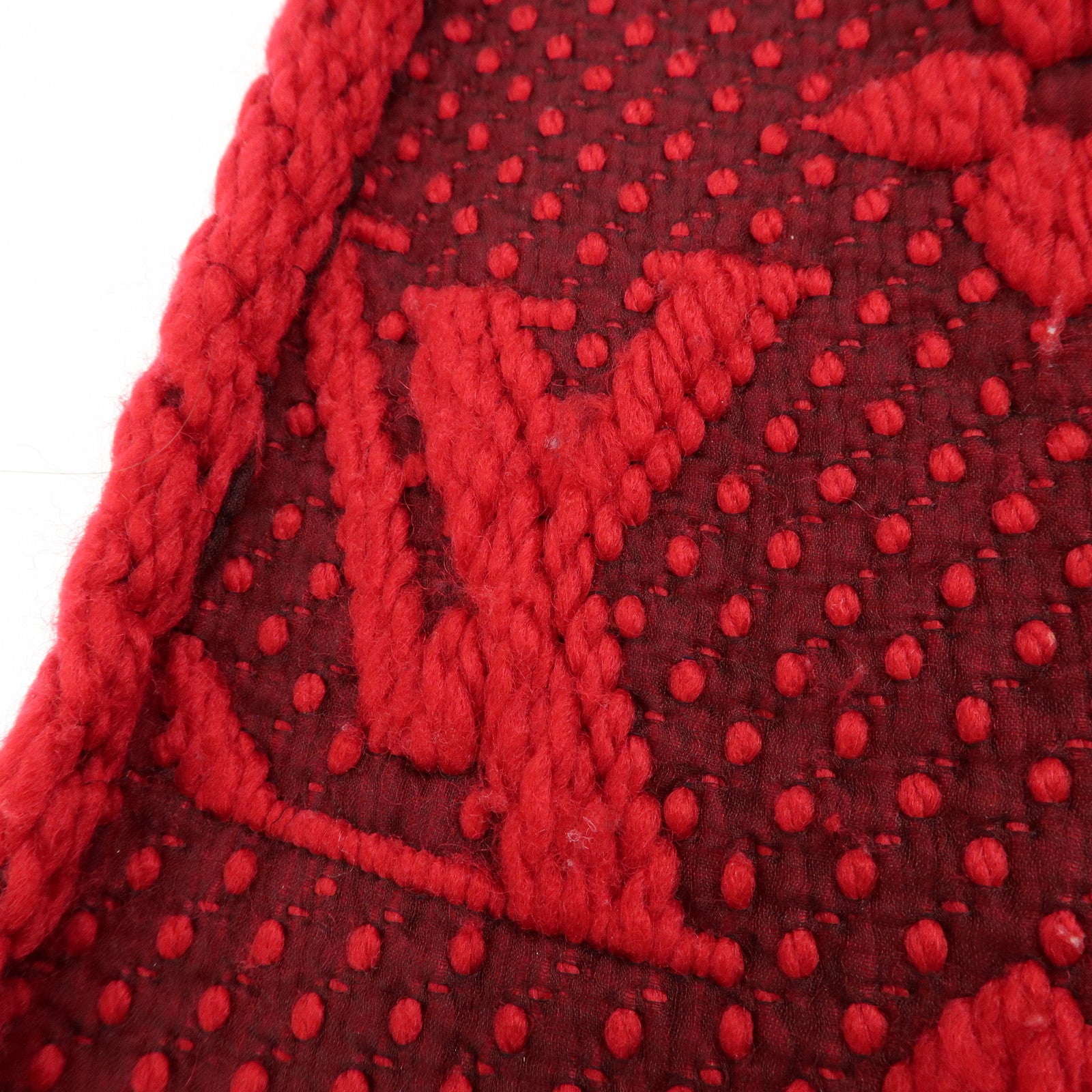 Louis Vuitton Echarpe Logomania Monogram Wool Silk Scarf Red