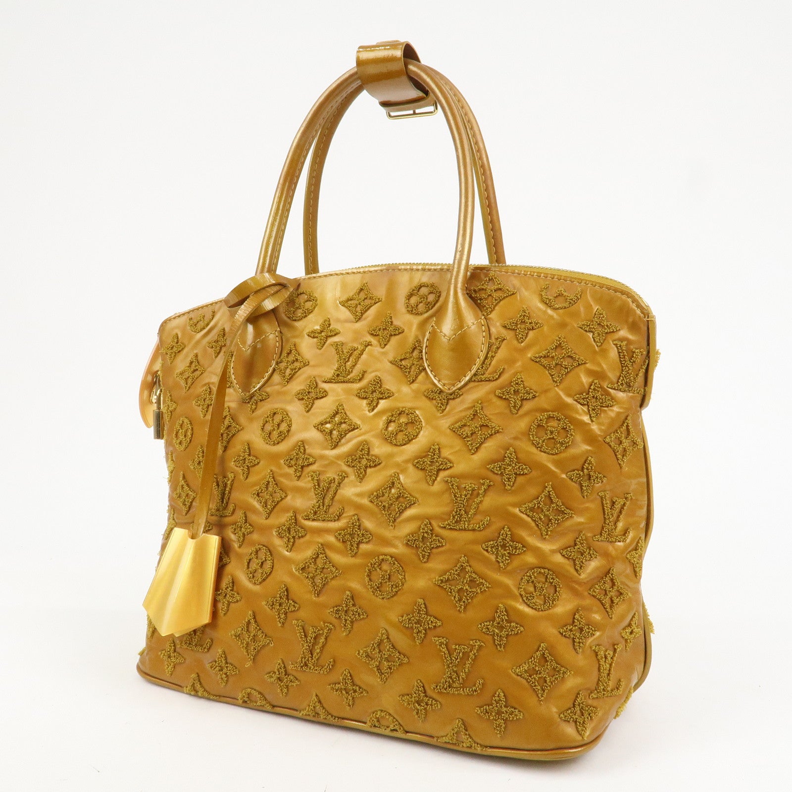 Louis Vuitton Monogram Lockit Bouclette Hand Bag Gold M40601