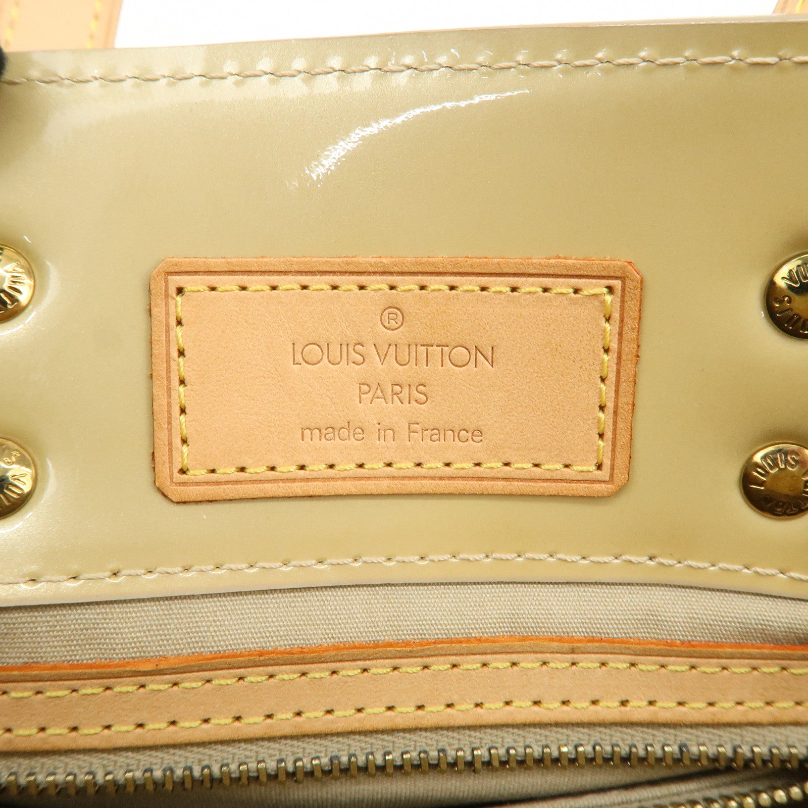 Louis Vuitton Monogram Vernis Lead PM Hand Bag Beige M91144