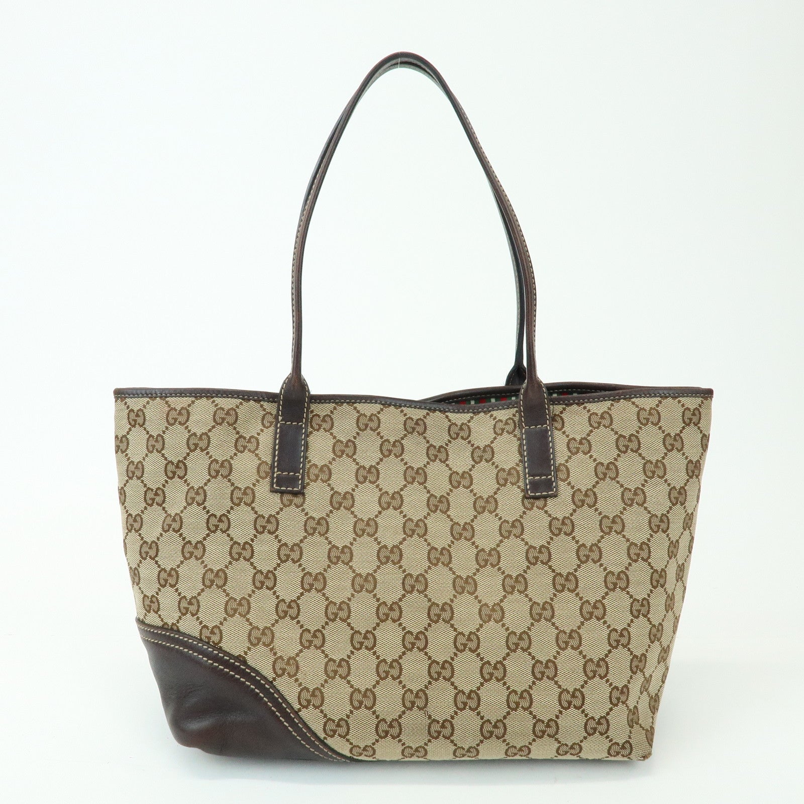 GUCCI New Britt Interlocking G Tote Bag Shoulder Bag Brown 169946