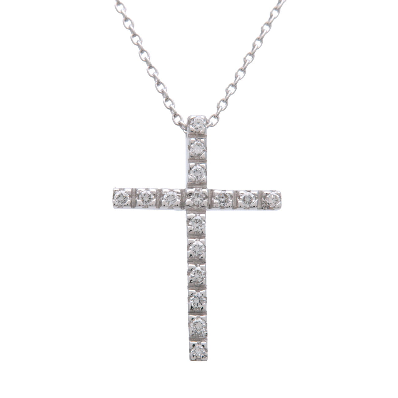 STAR JEWELRY Cross Diamond Necklace 750WG White Gold